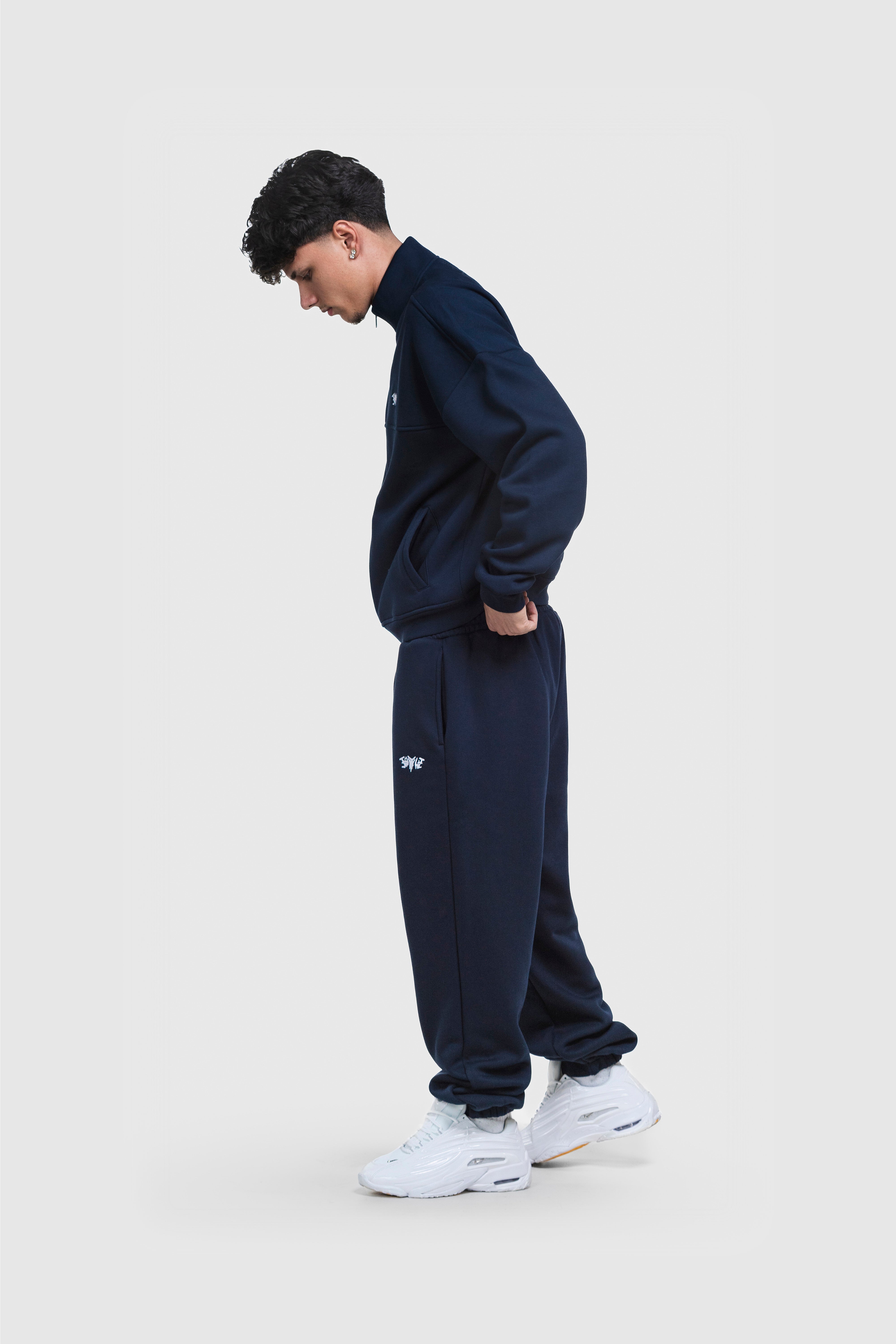 BASIC HIGH NECK ZIP NAVY