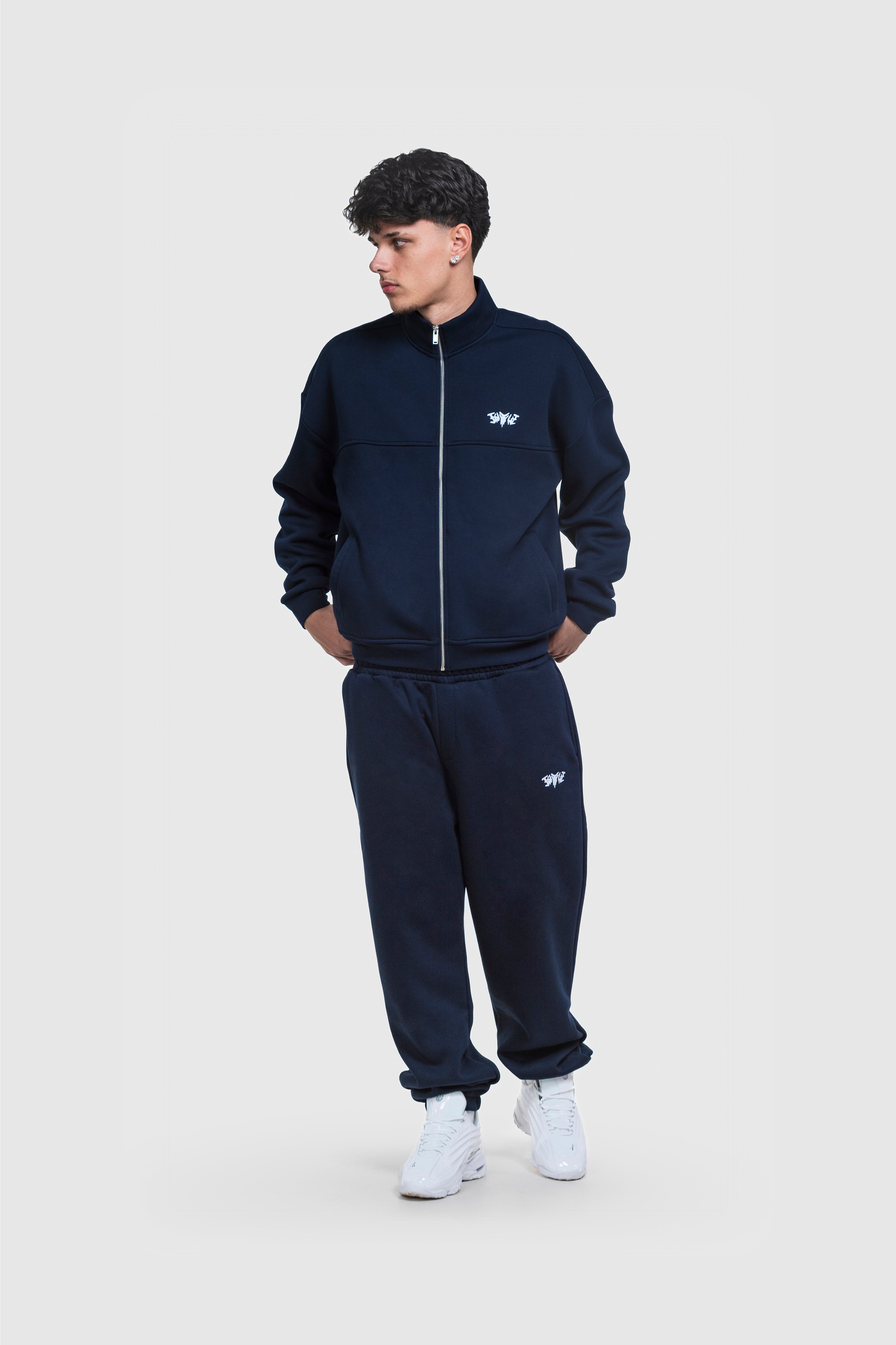 BASIC HIGH NECK ZIP NAVY