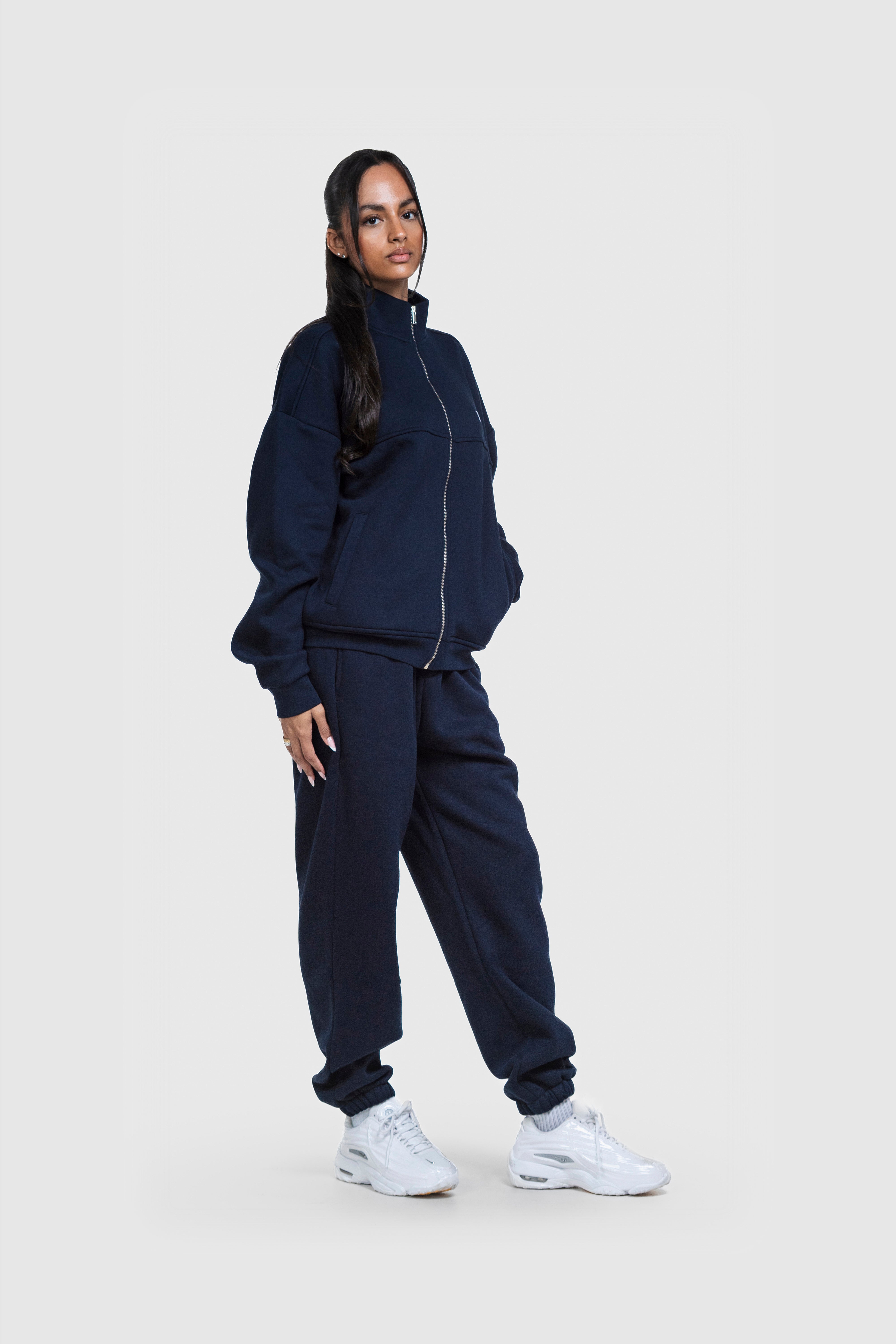 BASIC HIGH NECK ZIP NAVY