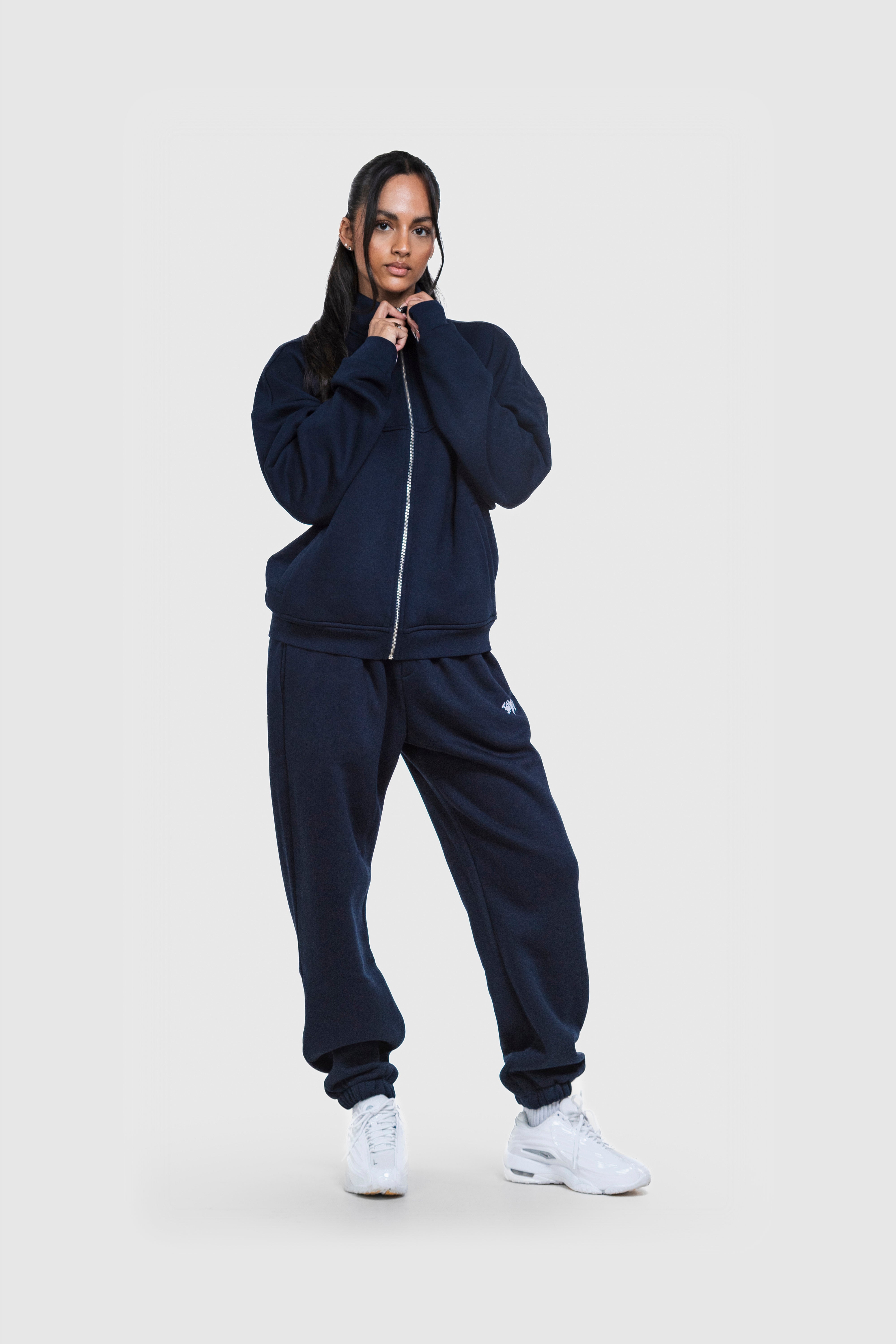 BASIC HIGH NECK ZIP NAVY