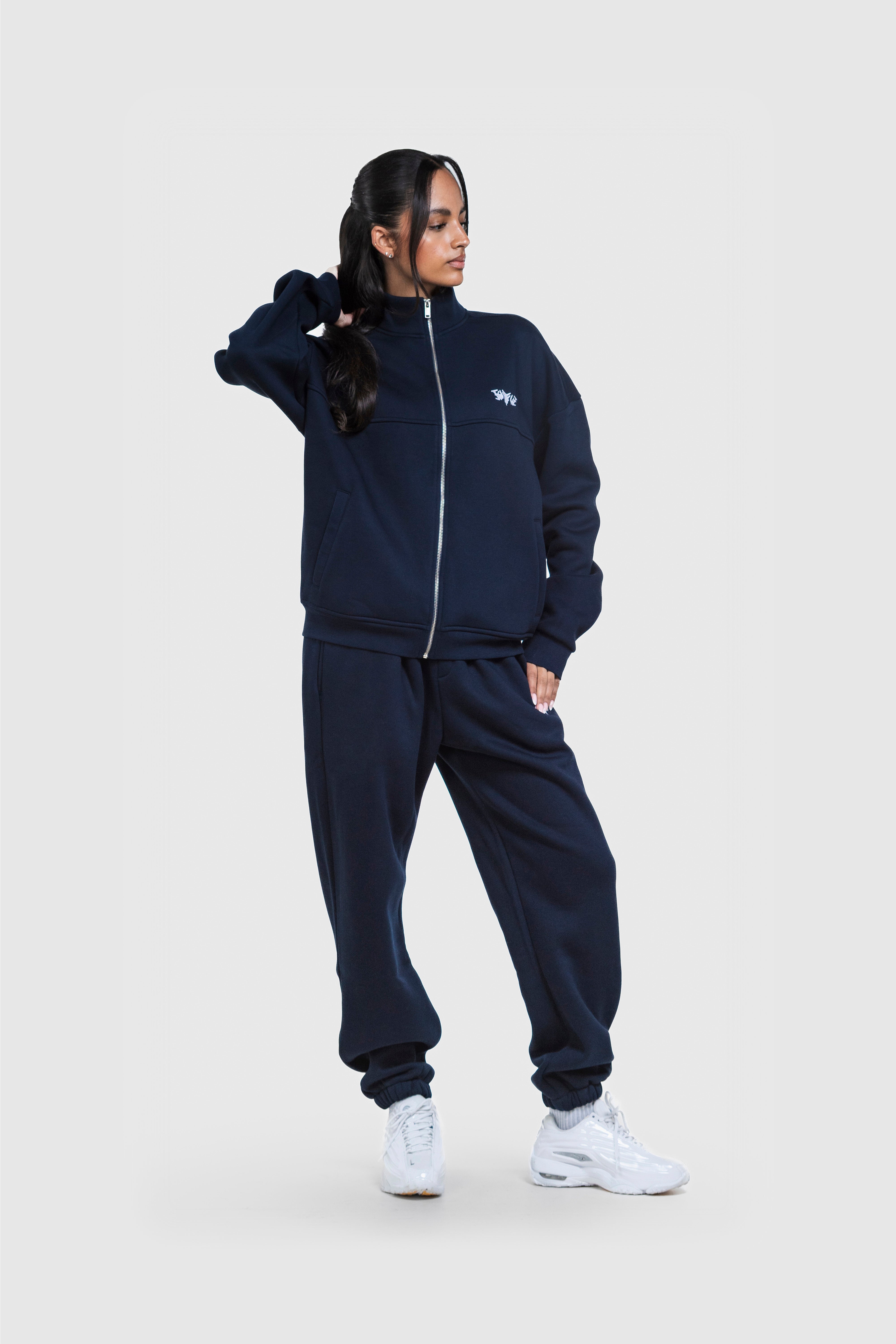 BASIC HIGH NECK ZIP NAVY