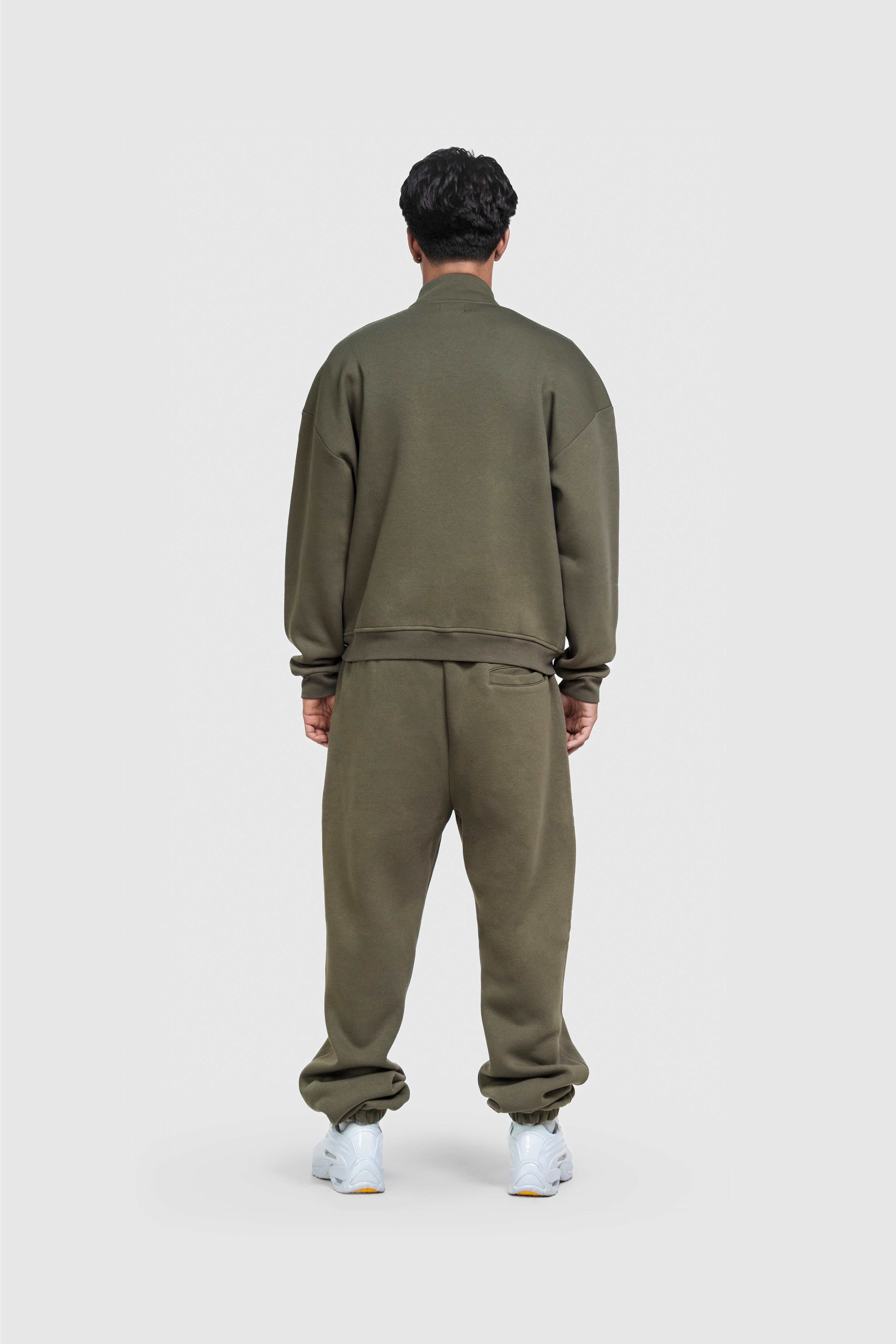 BASIC HIGH NECK ZIP OLIVE
