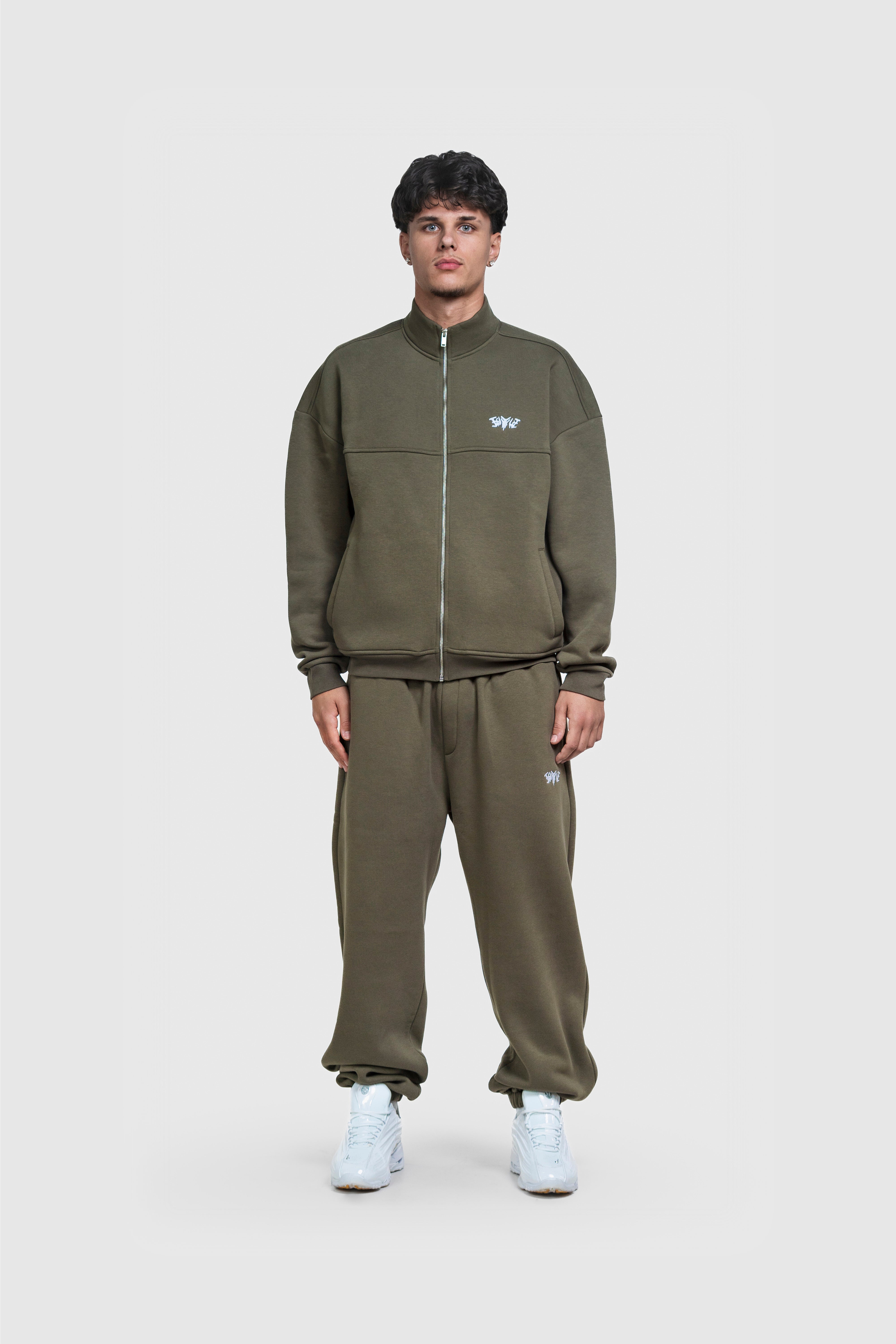 BASIC HIGH NECK ZIP OLIVE