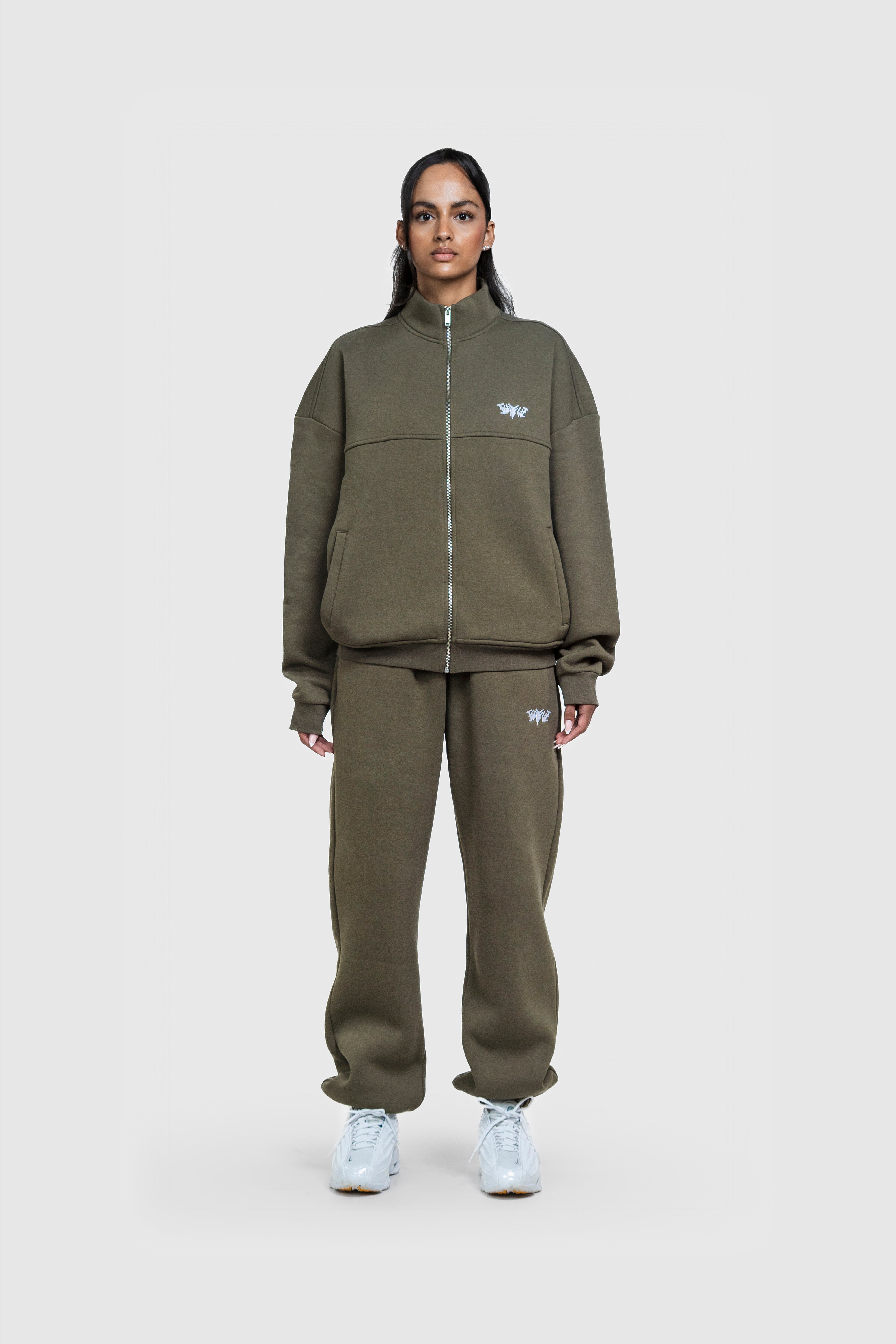 BASIC HIGH NECK ZIP OLIVE