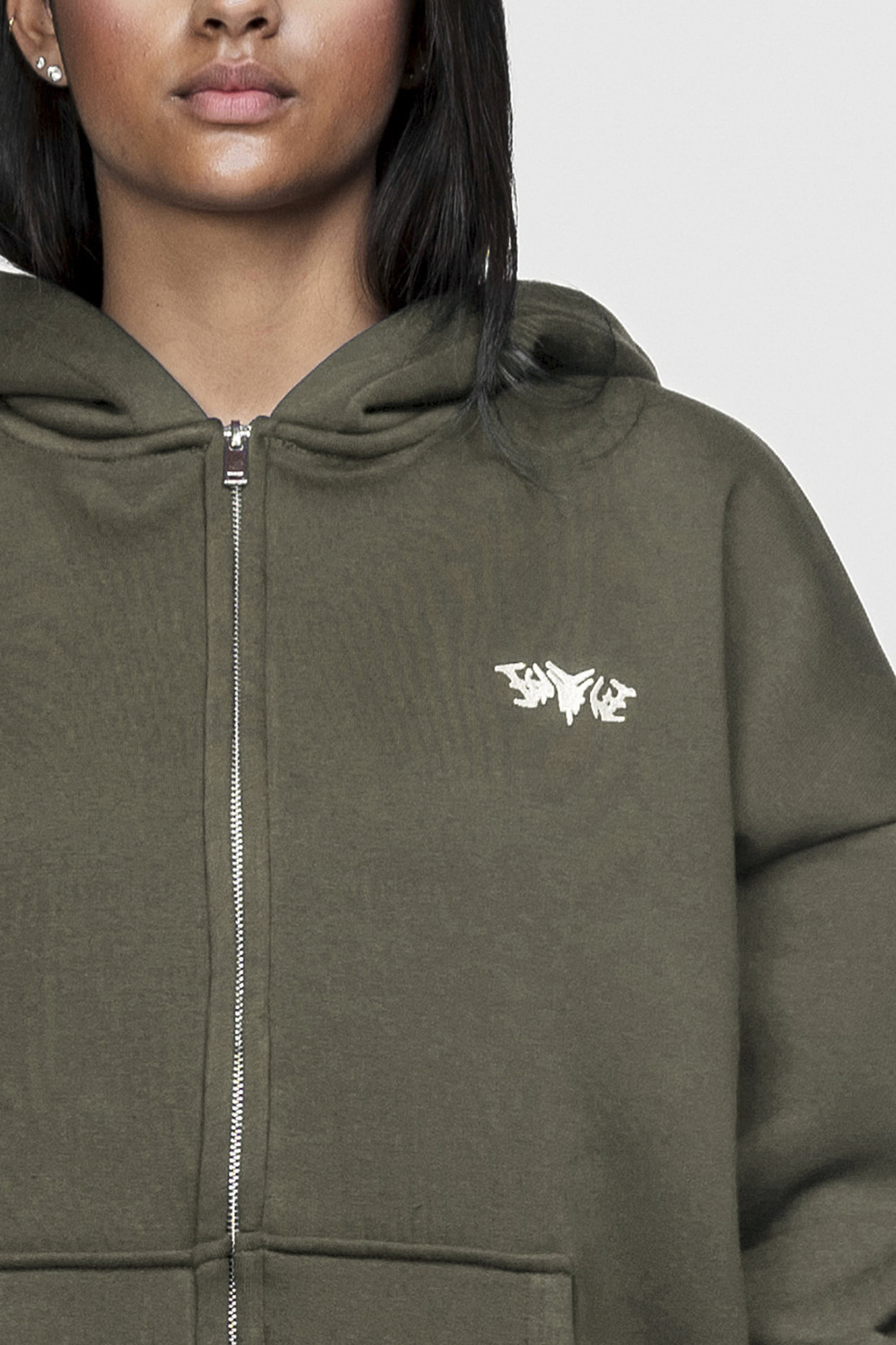 BASIC ZIP HOODIE OLIVE