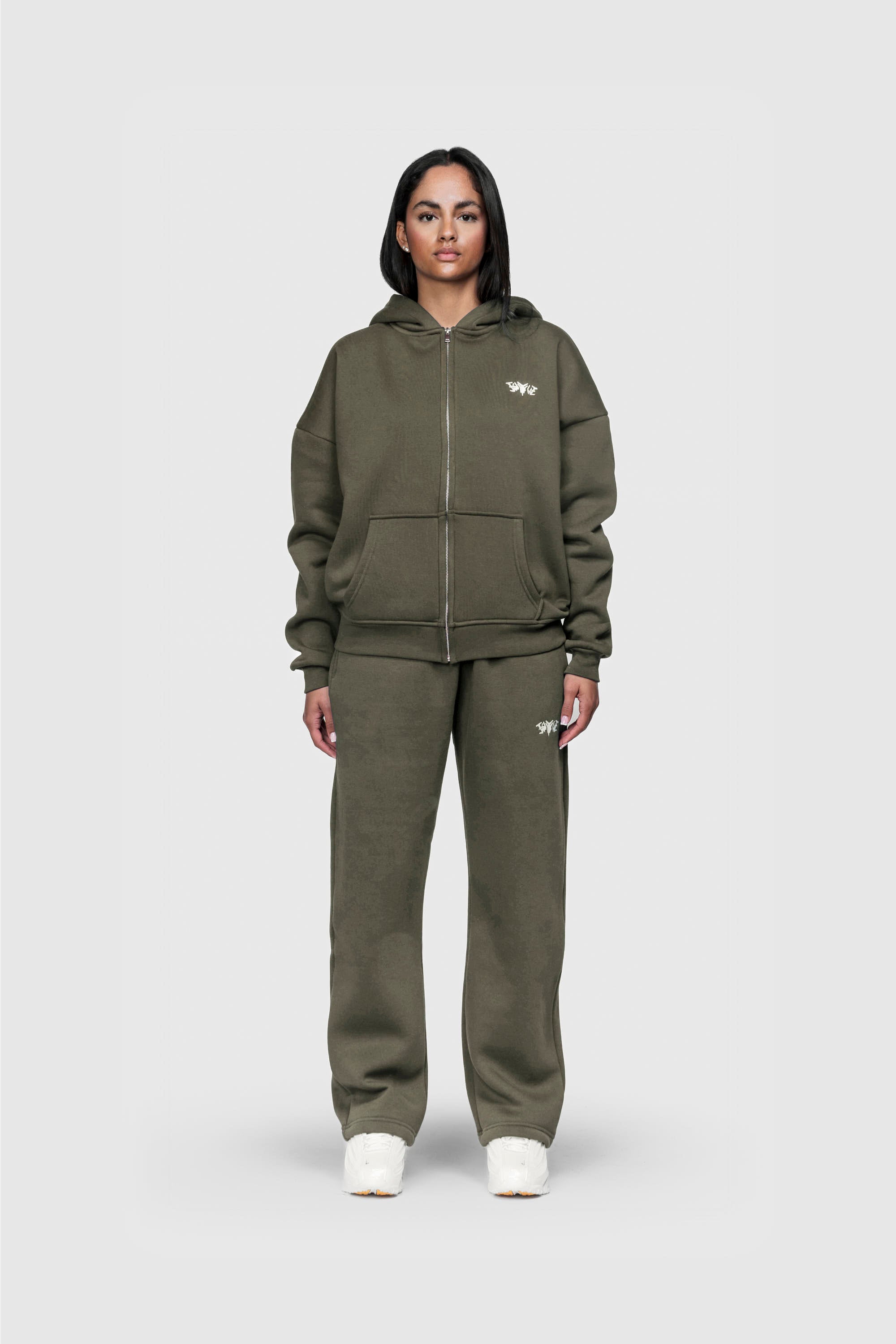 BASIC ZIP HOODIE OLIVE
