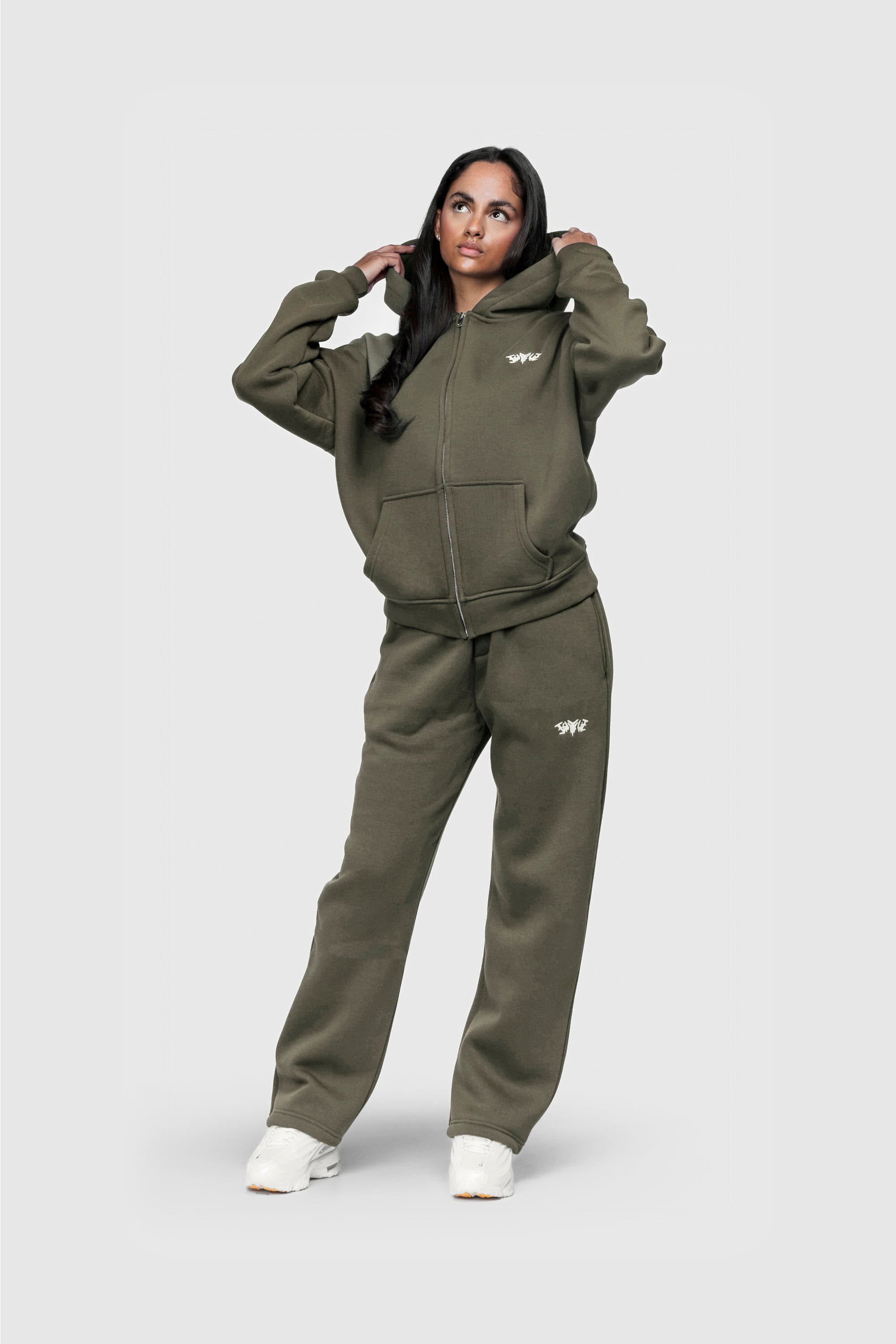 BASIC ZIP HOODIE OLIVE