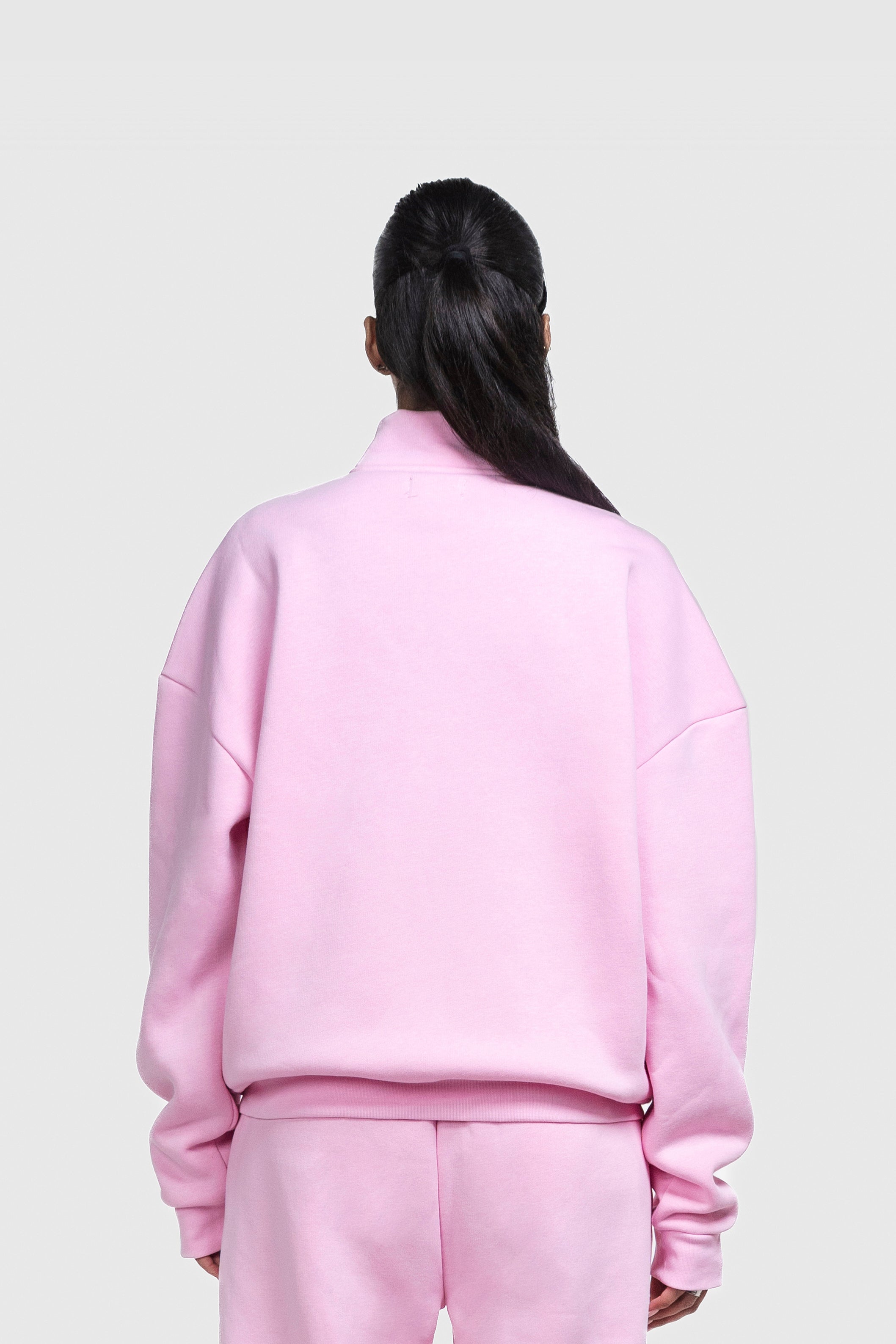 BASIC HIGH NECK ZIP PINK