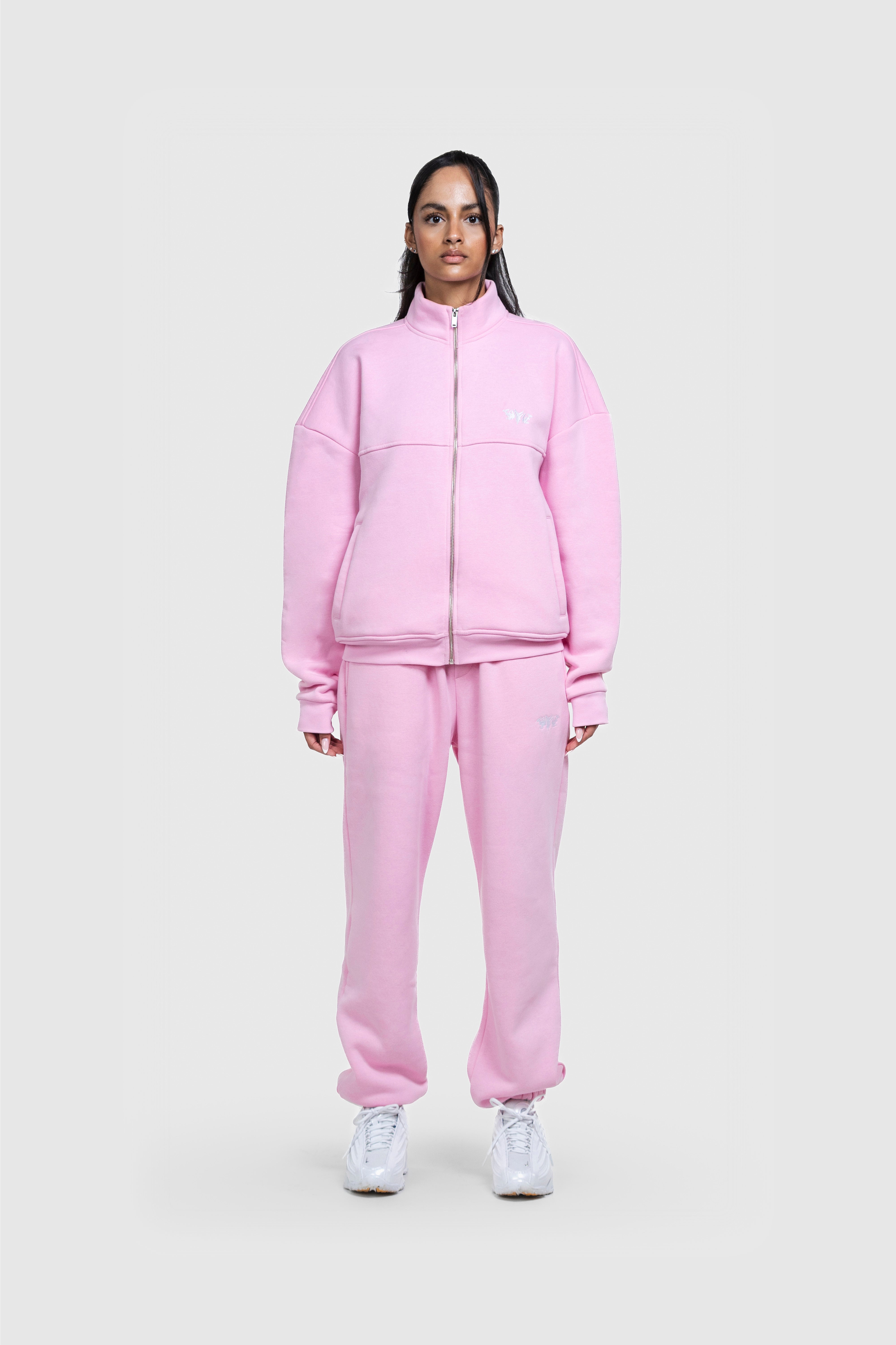 BASIC HIGH NECK ZIP PINK