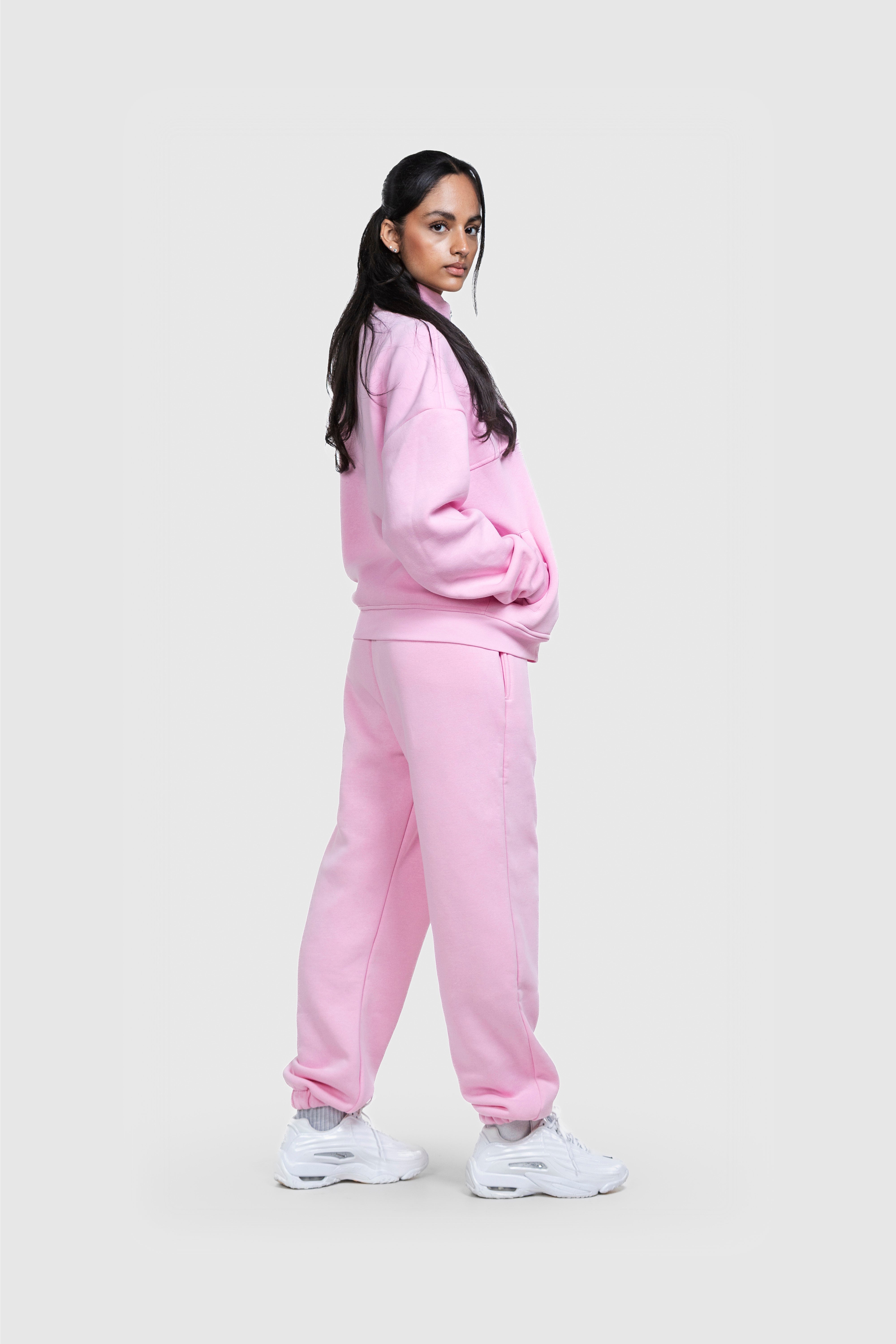BASIC HIGH NECK ZIP PINK