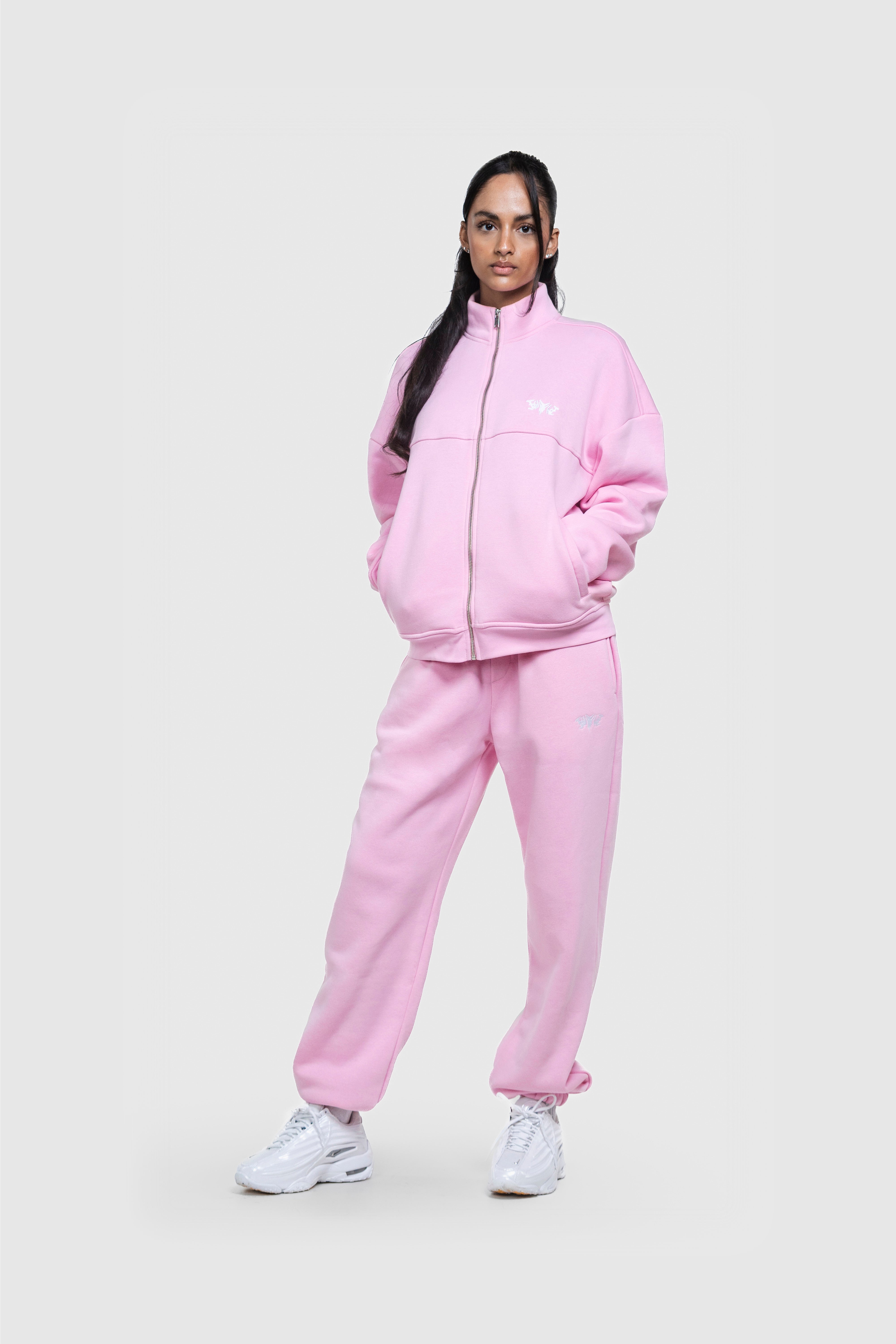 BASIC HIGH NECK ZIP PINK