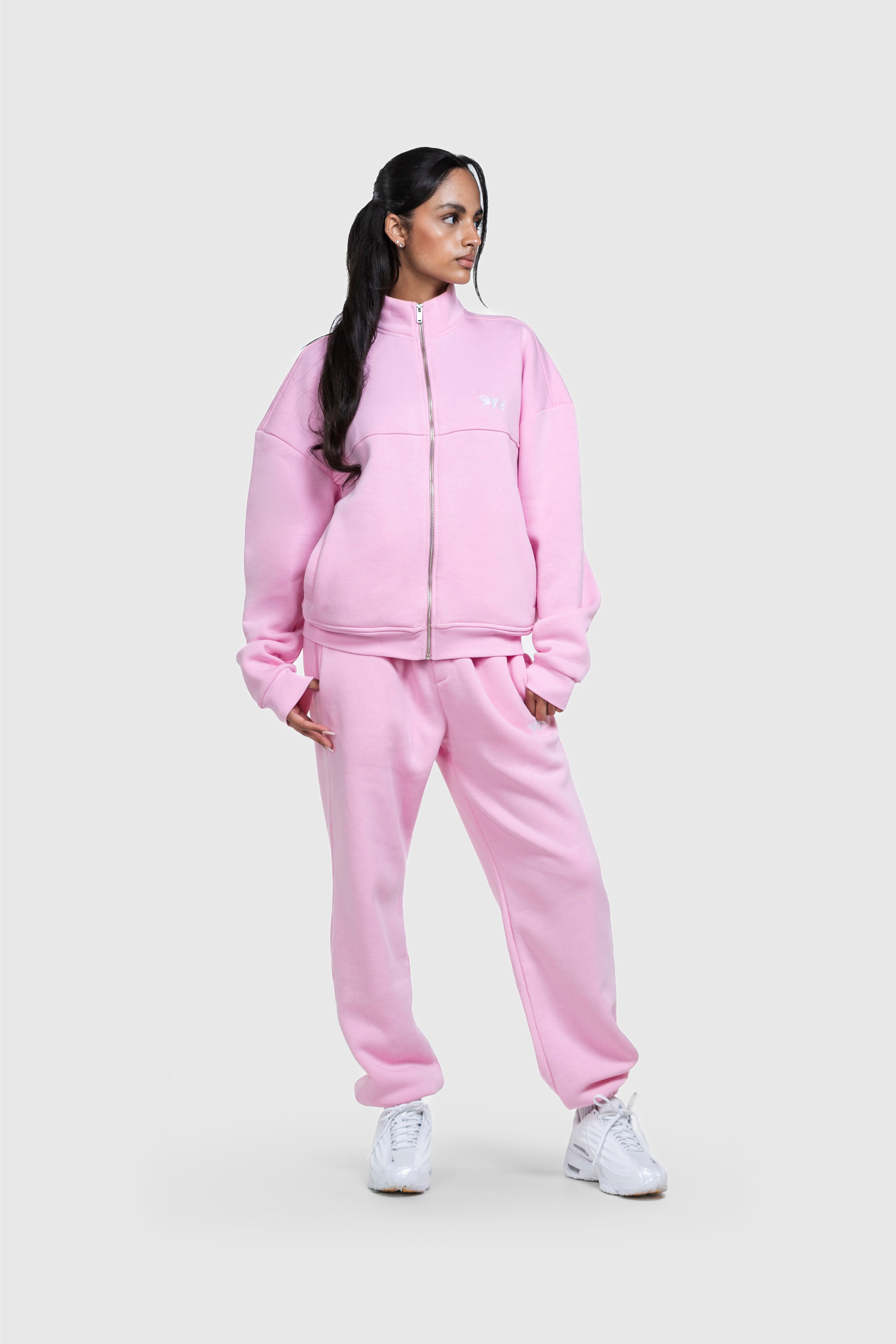 BASIC HIGH NECK ZIP PINK