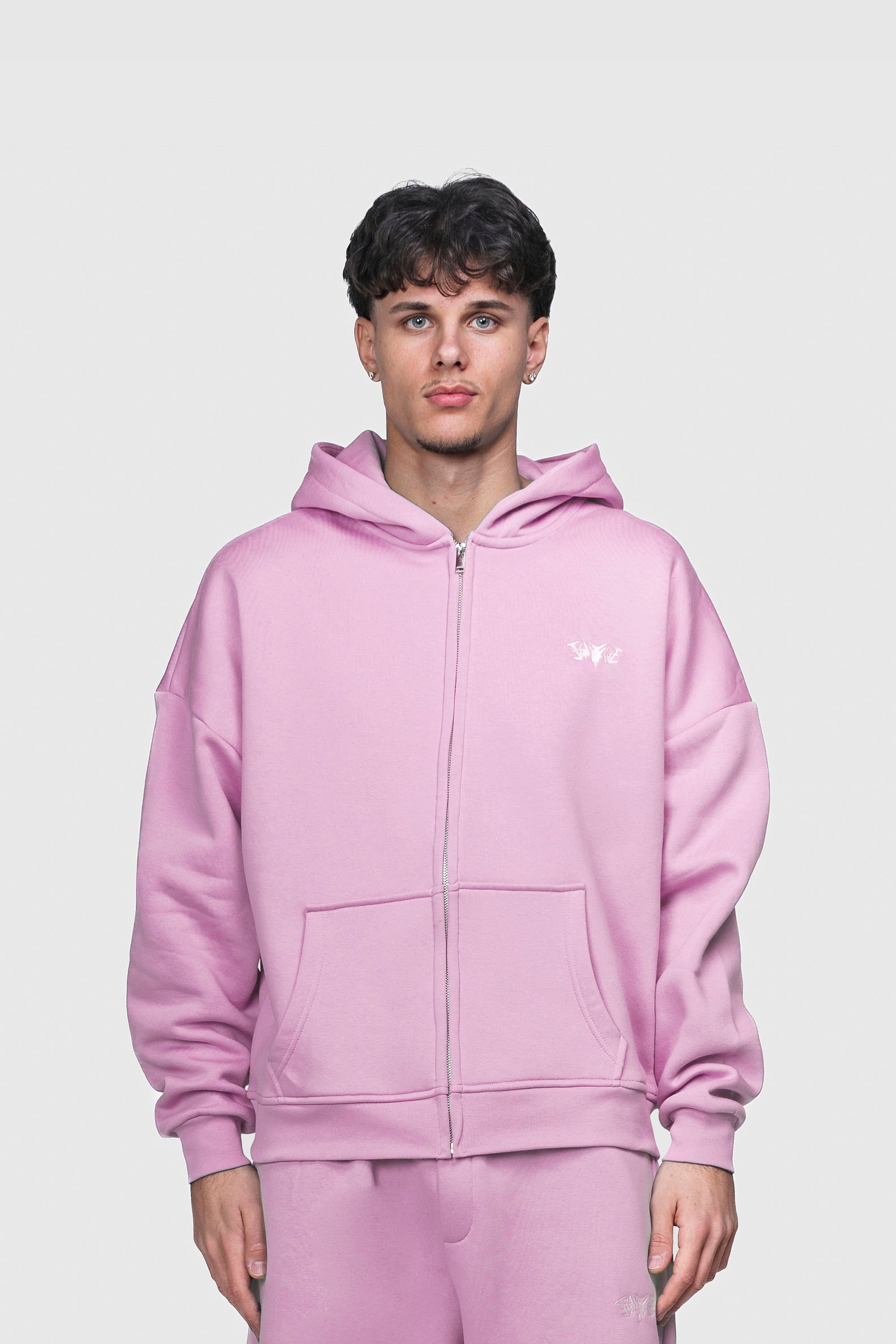 BASIC ZIP HOODIE PINK