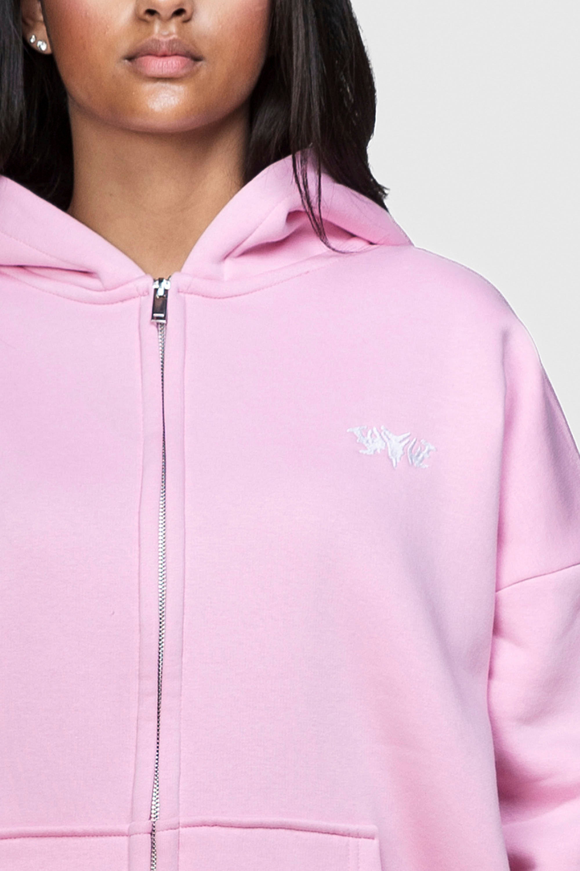 BASIC ZIP HOODIE PINK