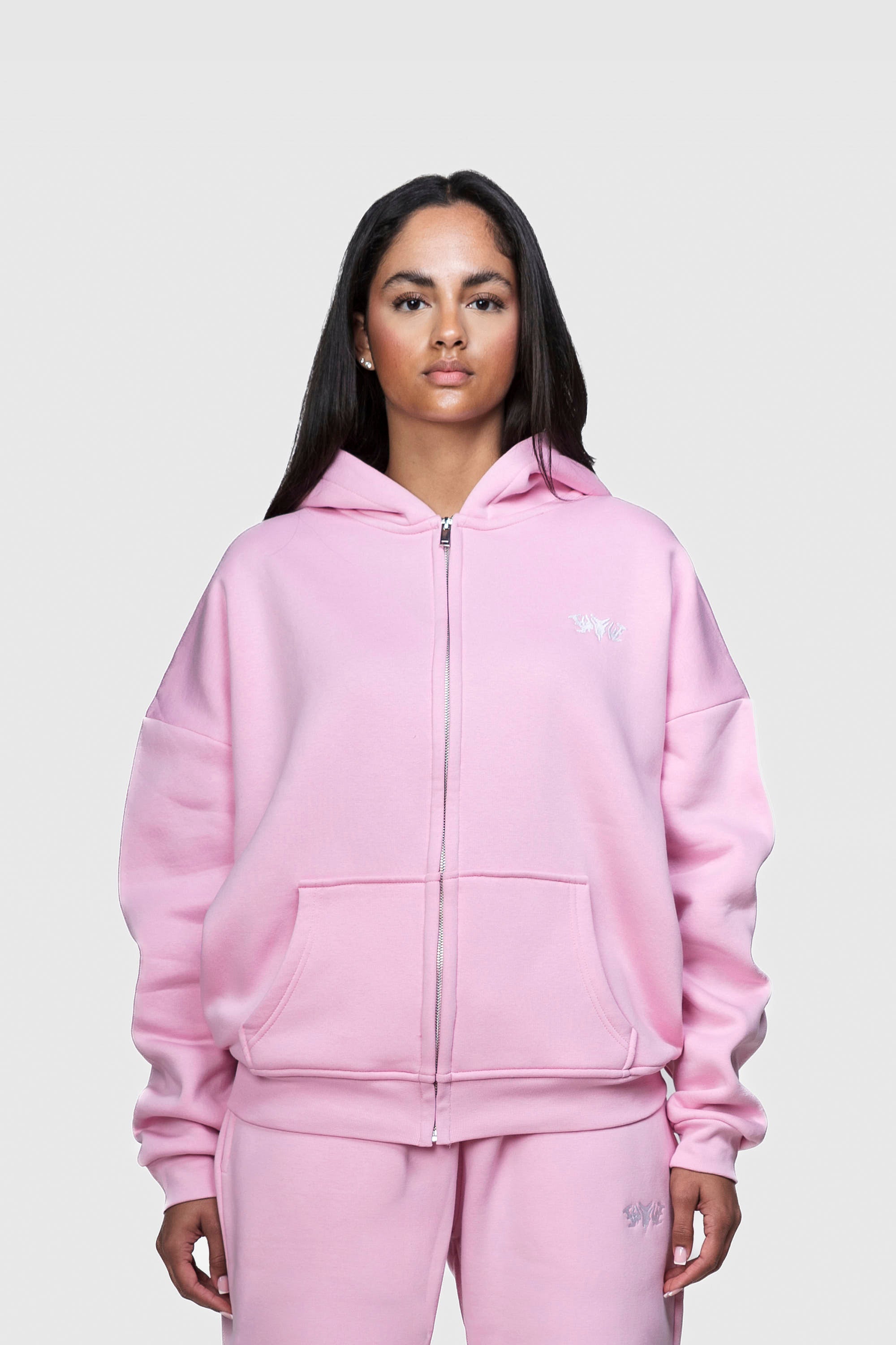 BASIC ZIP HOODIE PINK