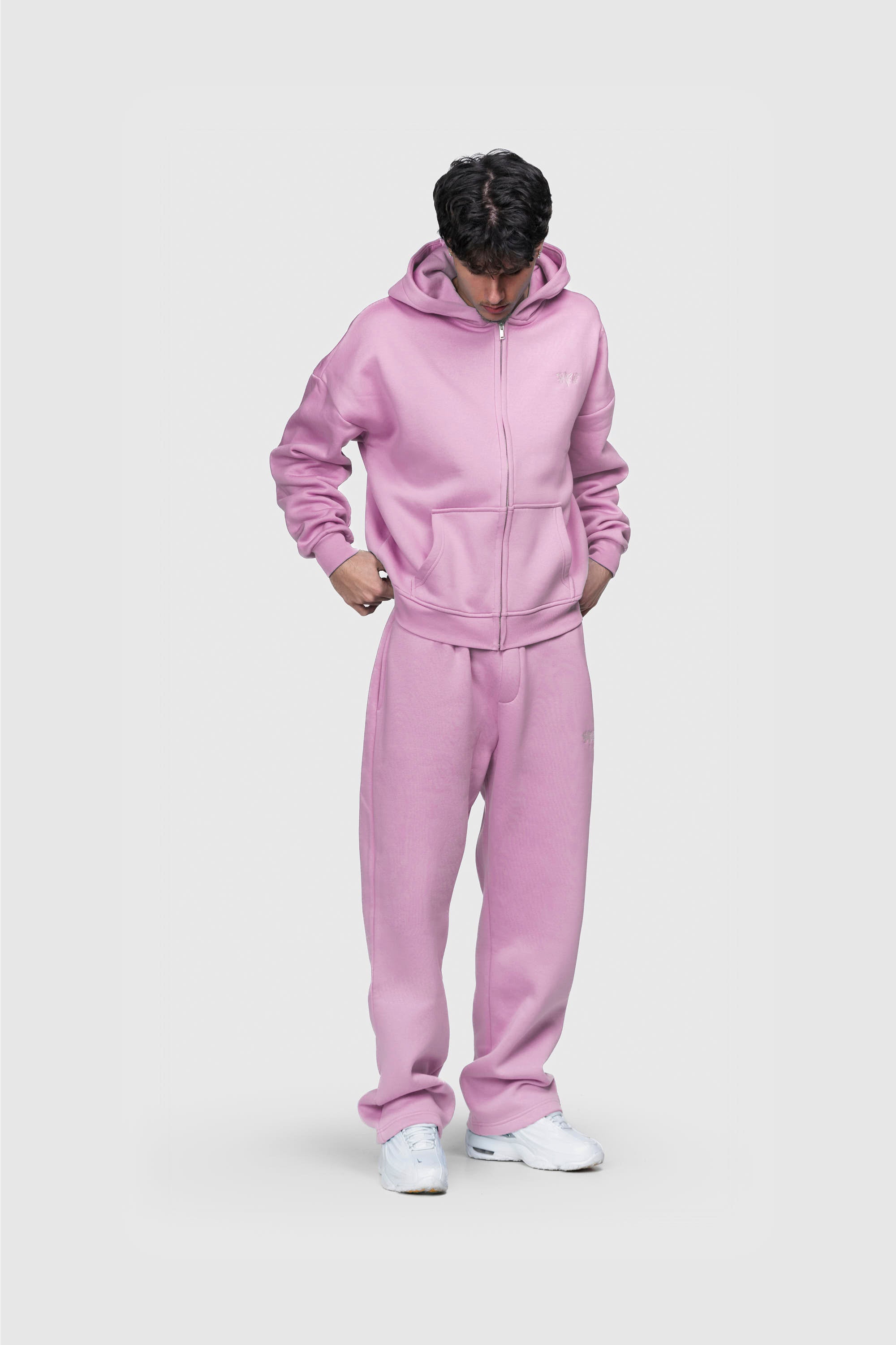 BASIC ZIP HOODIE PINK