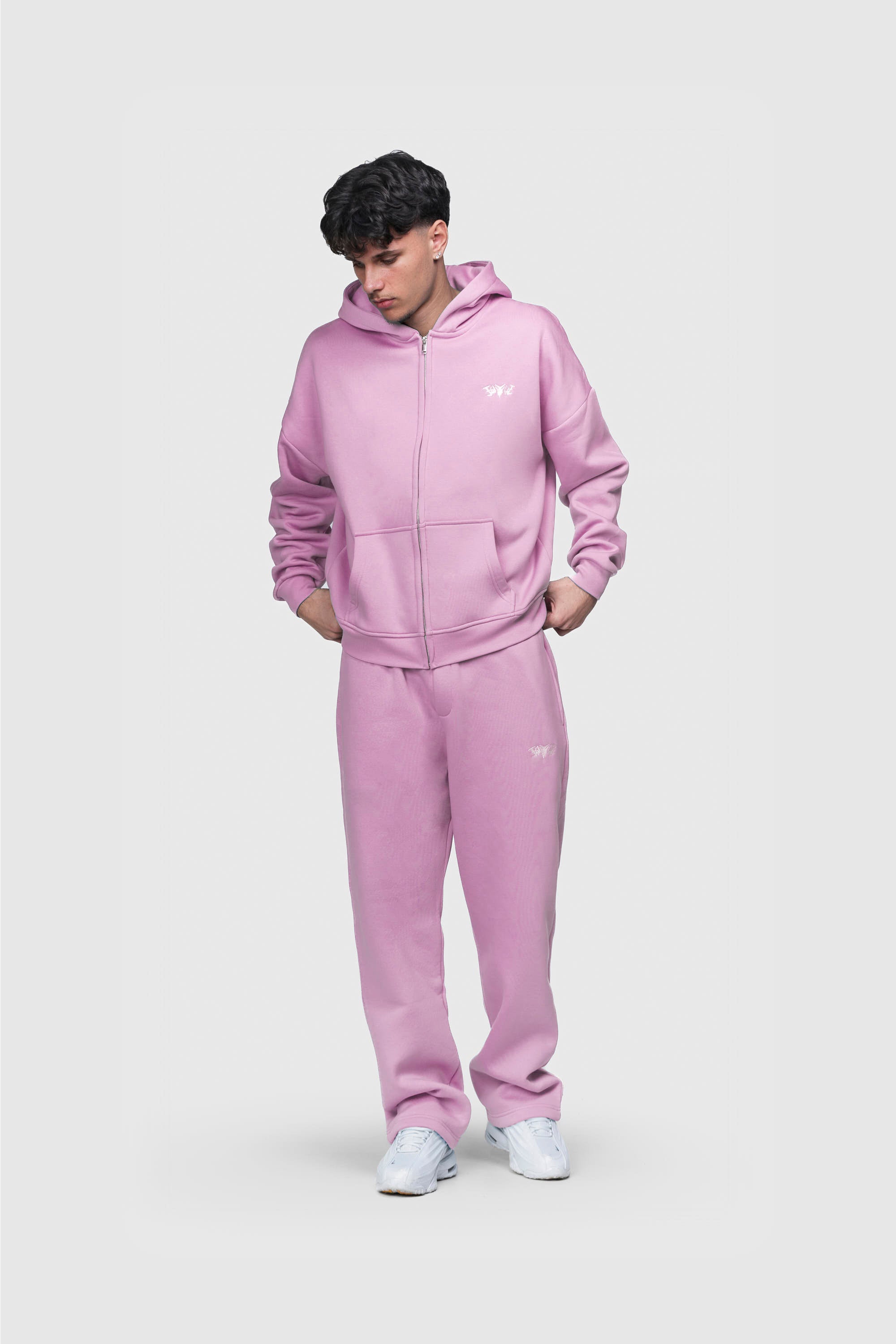 BASIC ZIP HOODIE PINK