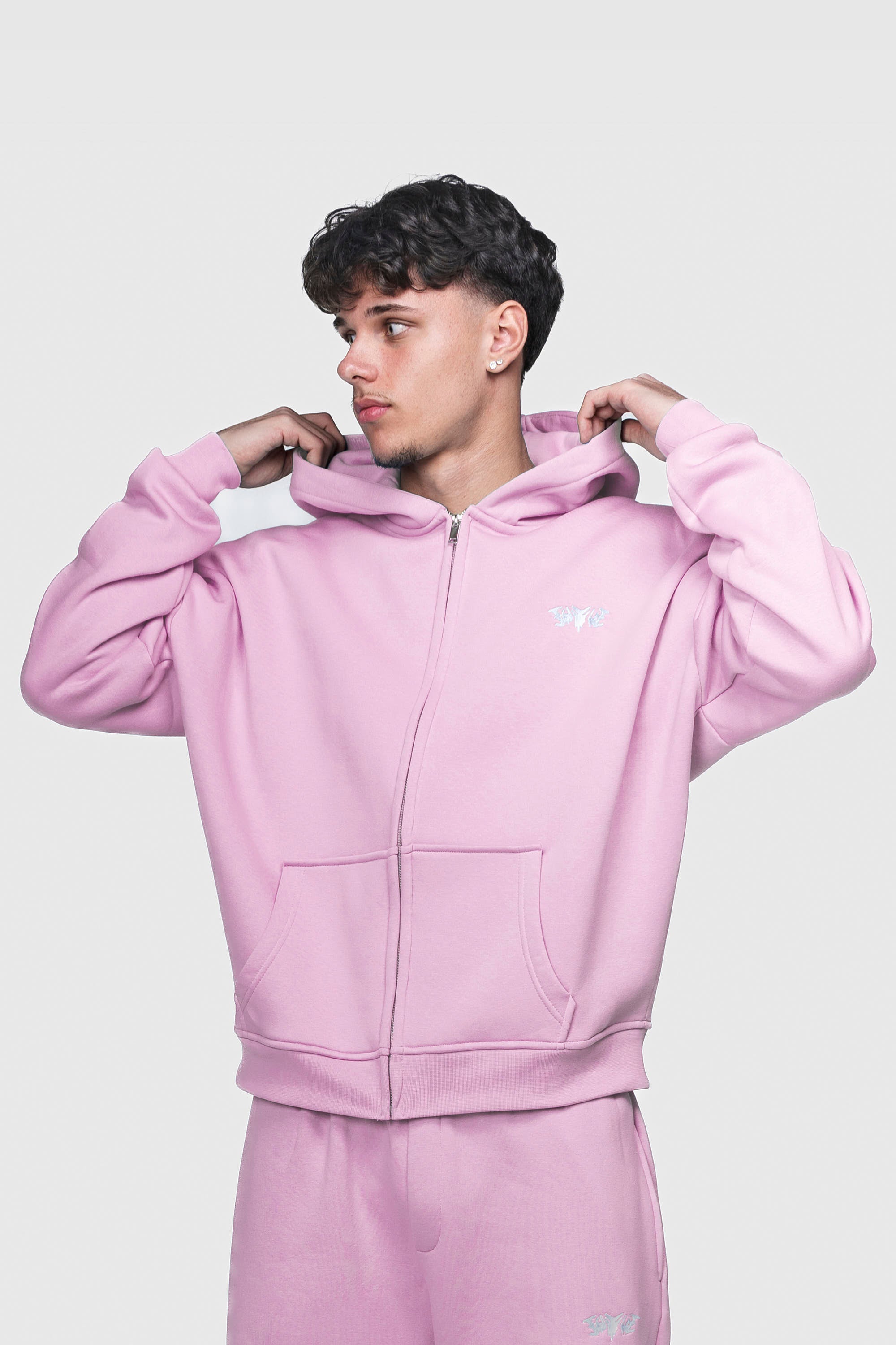 BASIC ZIP HOODIE PINK