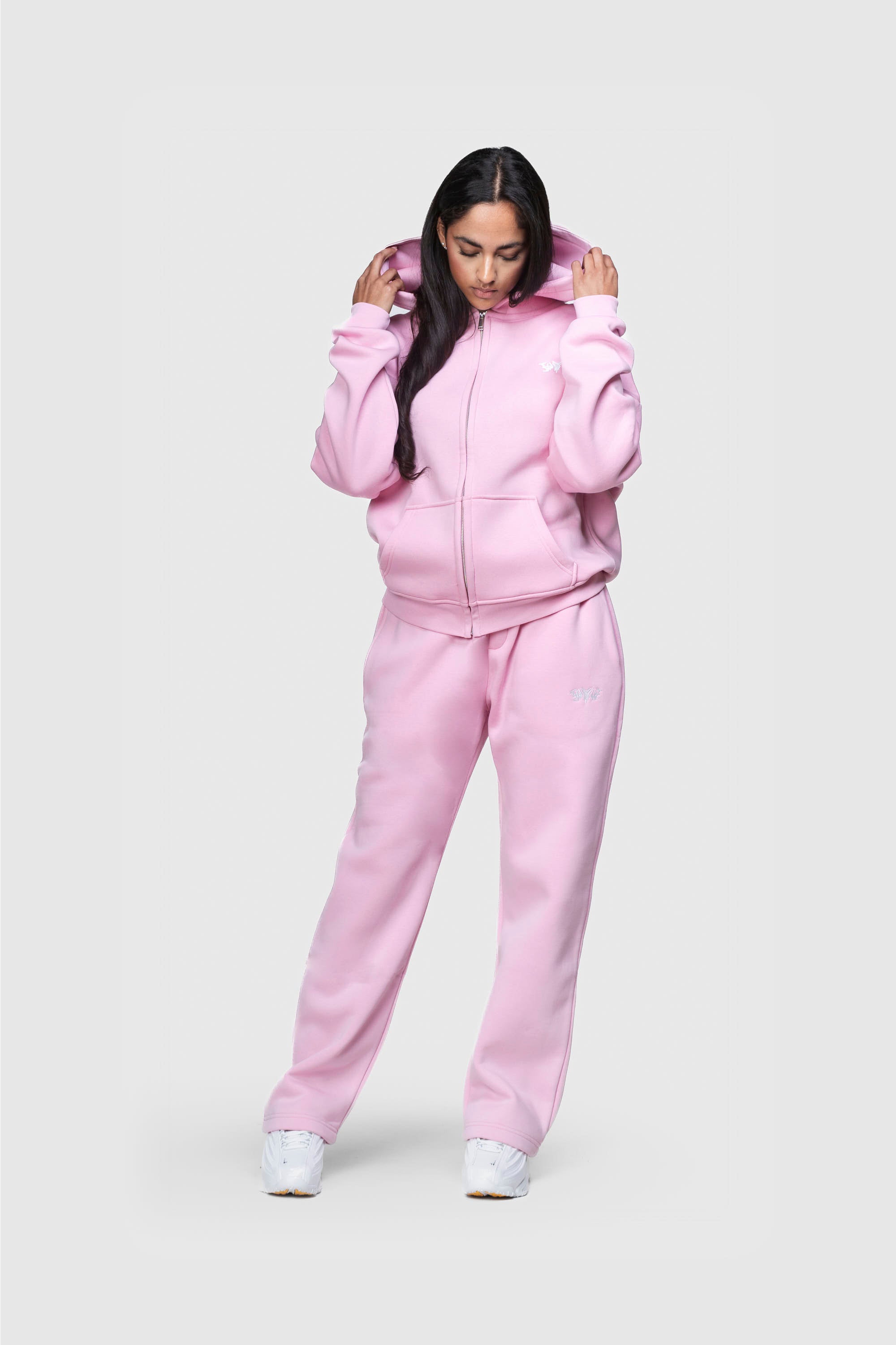 BASIC ZIP HOODIE PINK