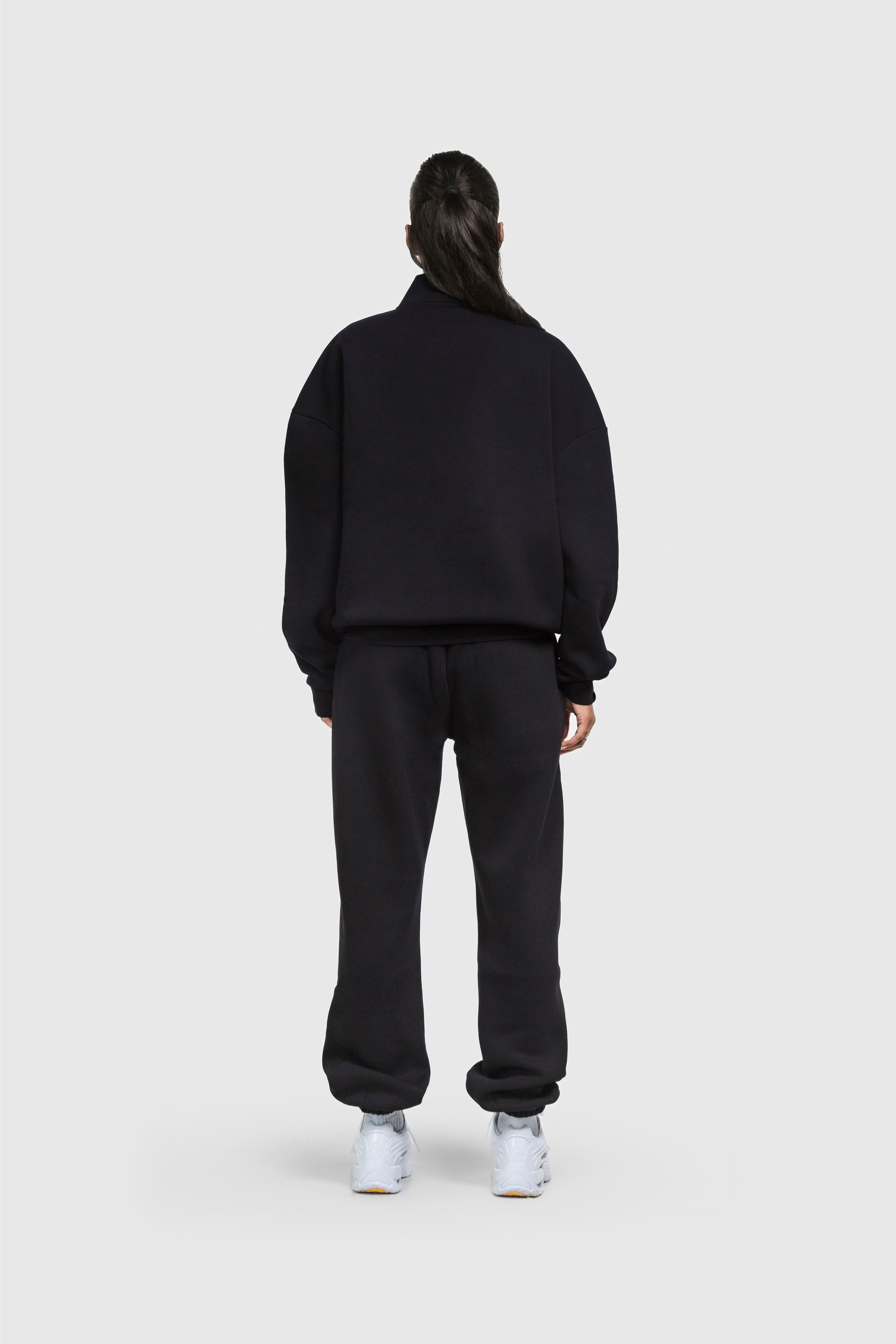 BASIC HIGH NECK ZIP BLACK