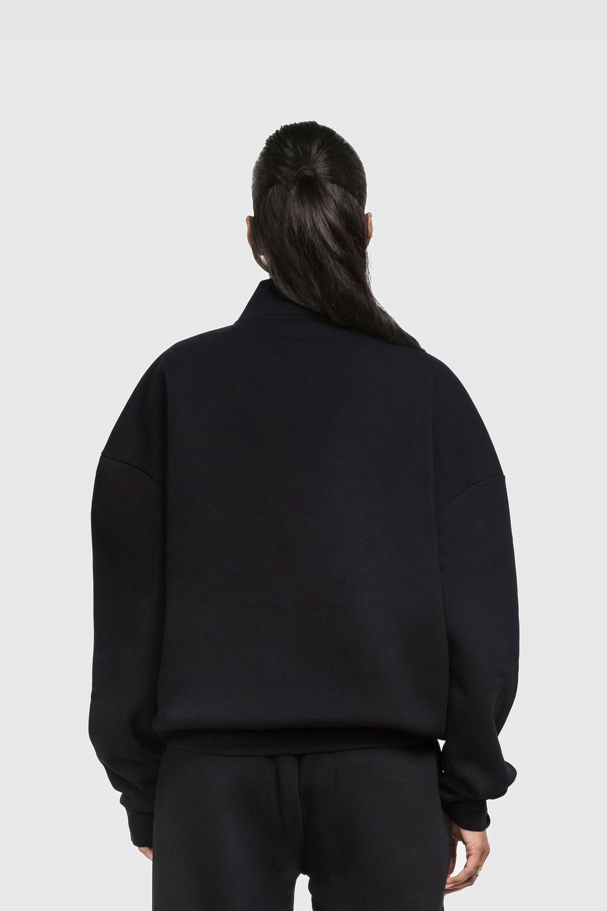BASIC HIGH NECK ZIP BLACK