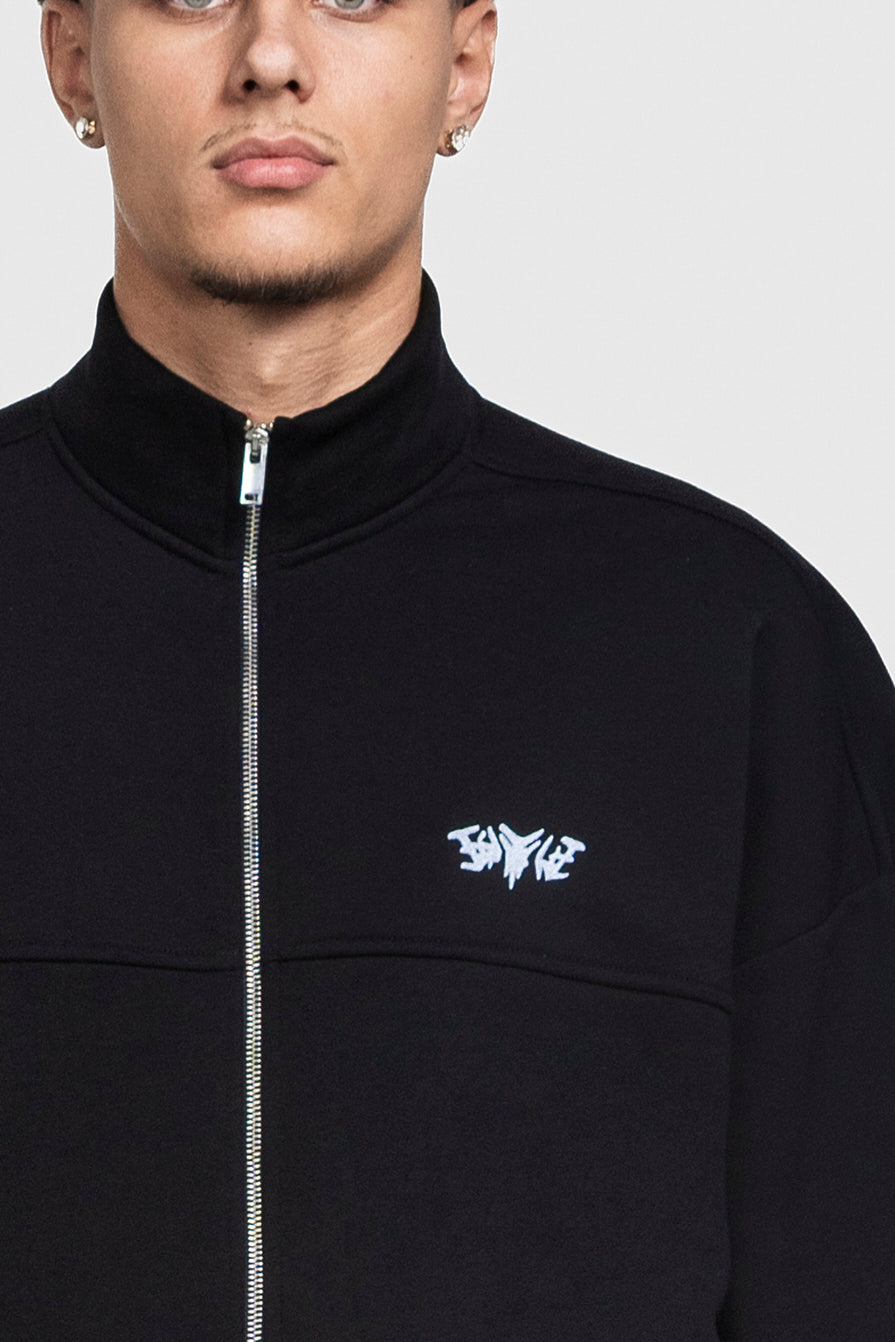 BASIC HIGH NECK ZIP BLACK