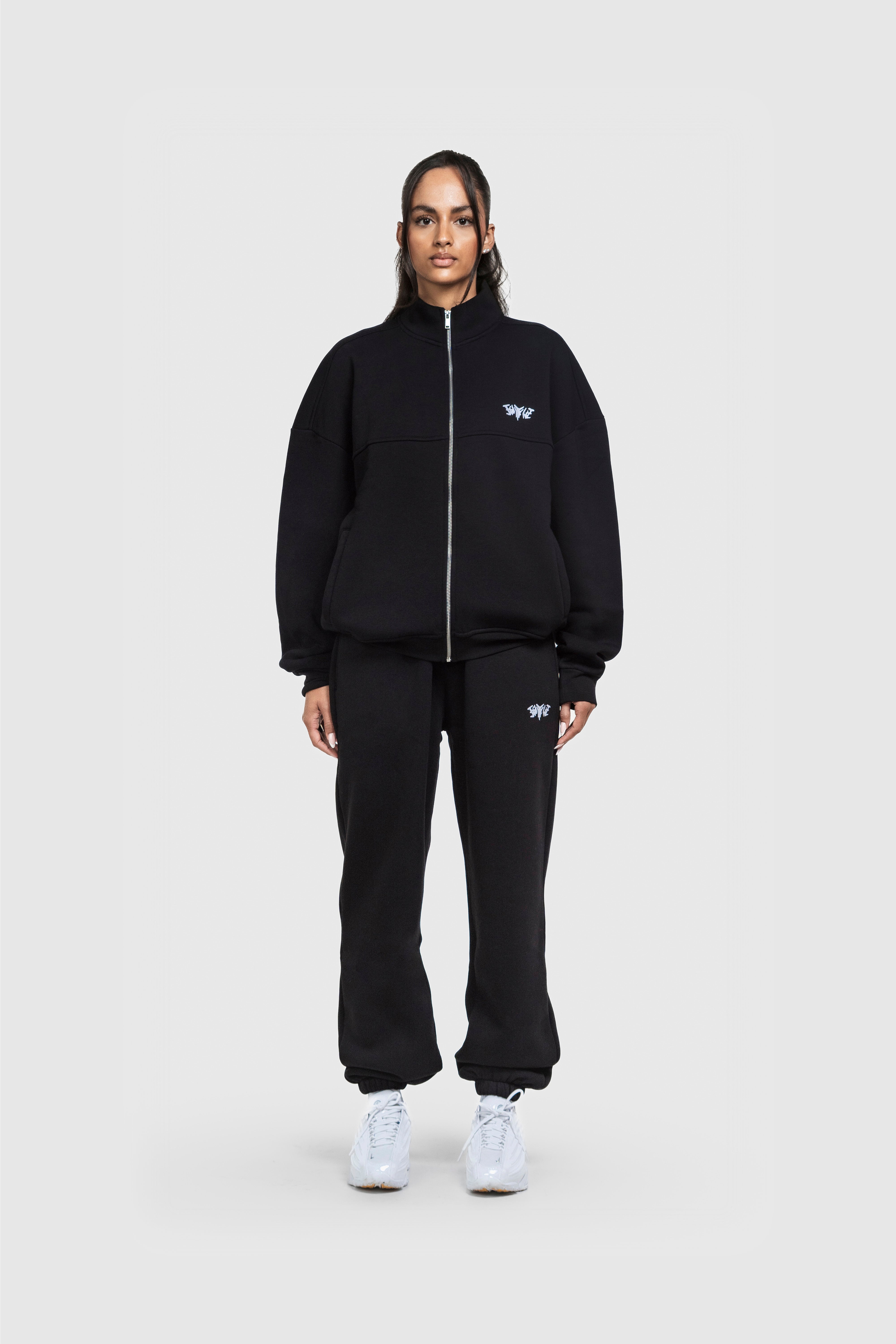 BASIC HIGH NECK ZIP BLACK