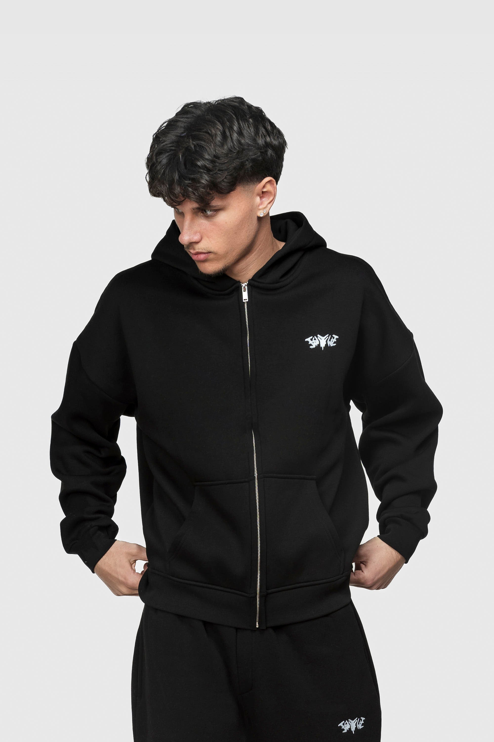 BASIC ZIP HOODIE BLACK