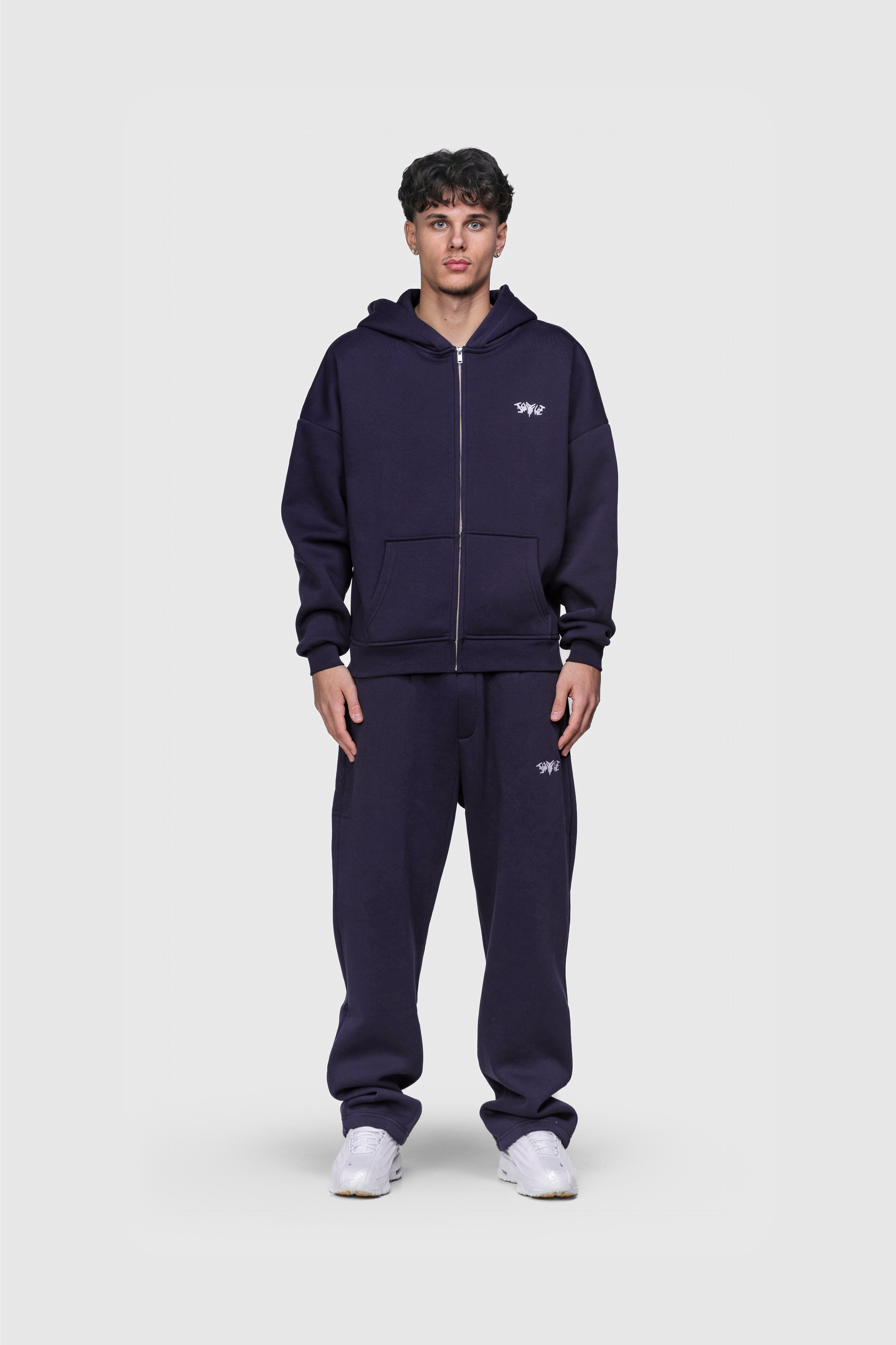 BASIC ZIP HOODIE DARK GRAPE