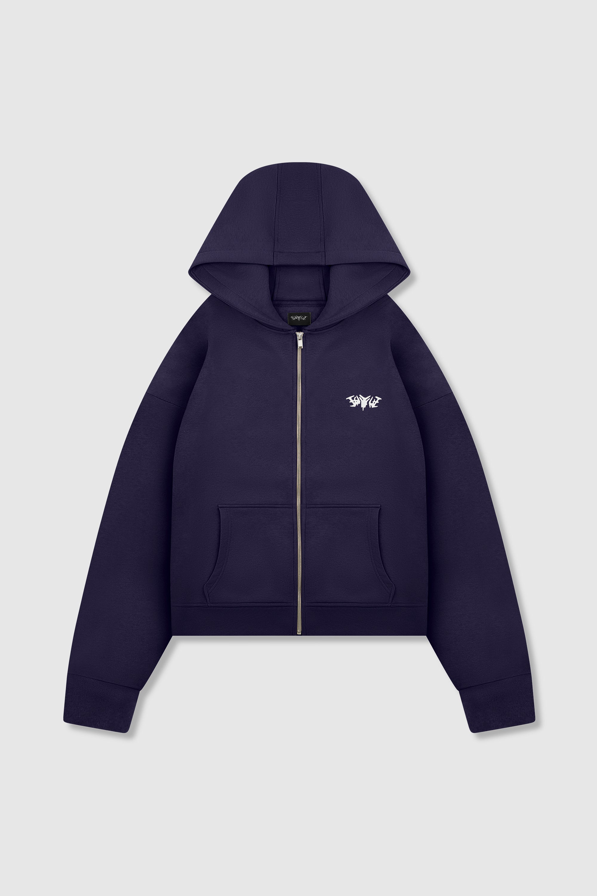 BASIC ZIP HOODIE DARK GRAPE