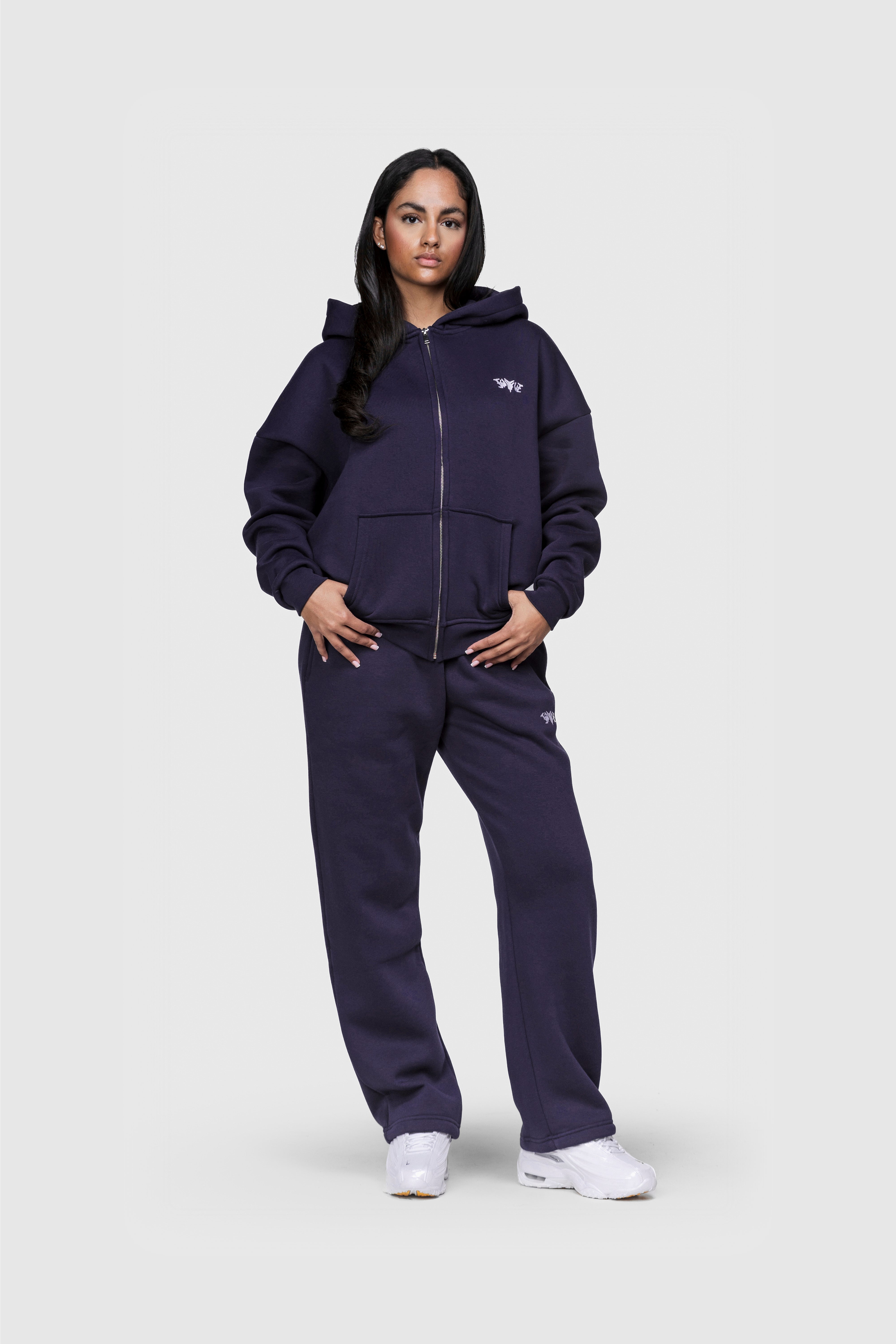 BASIC ZIP HOODIE DARK GRAPE