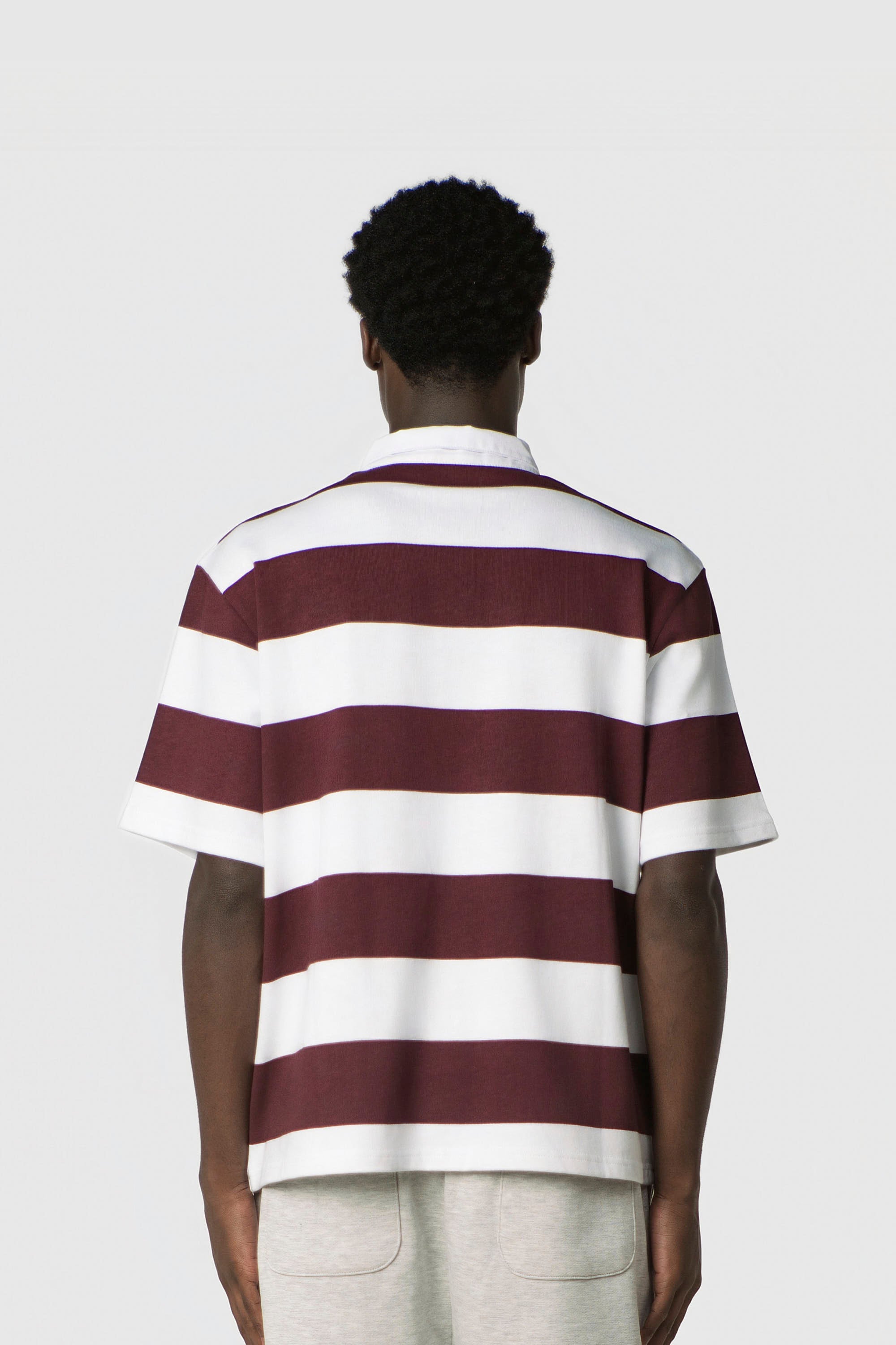 STRIPE POLO SHIRT REDWINE