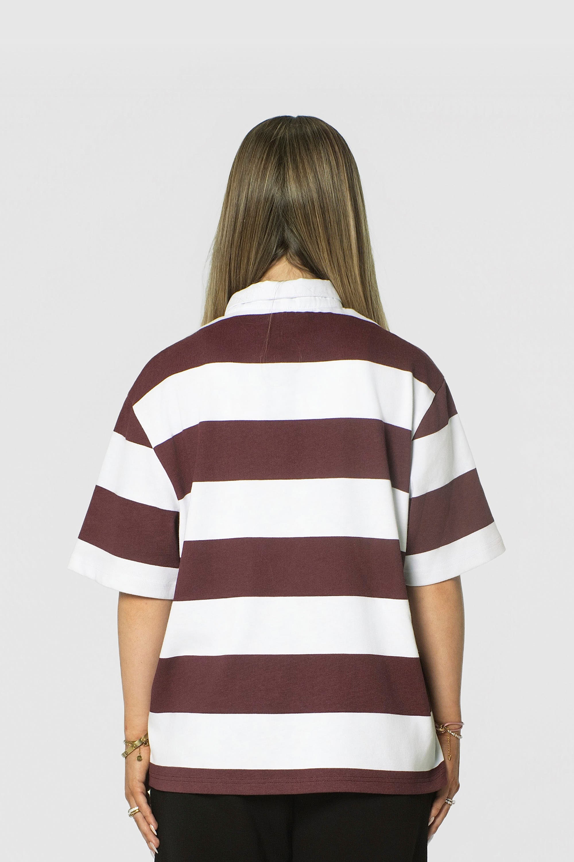 STRIPE POLO SHIRT REDWINE