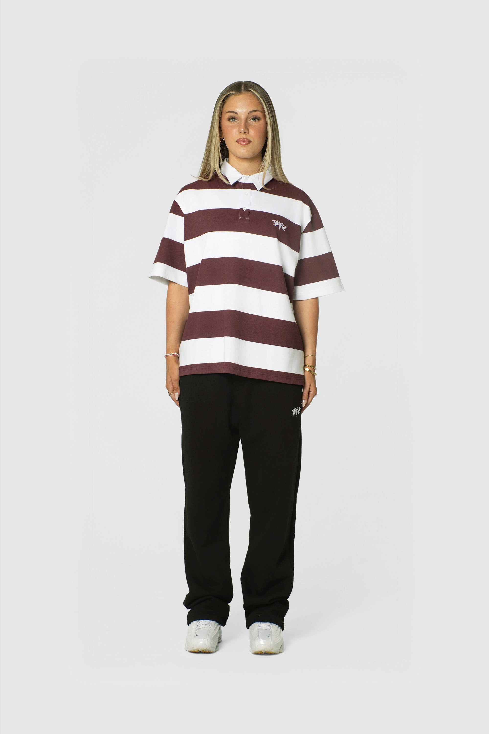 STRIPE POLO SHIRT REDWINE
