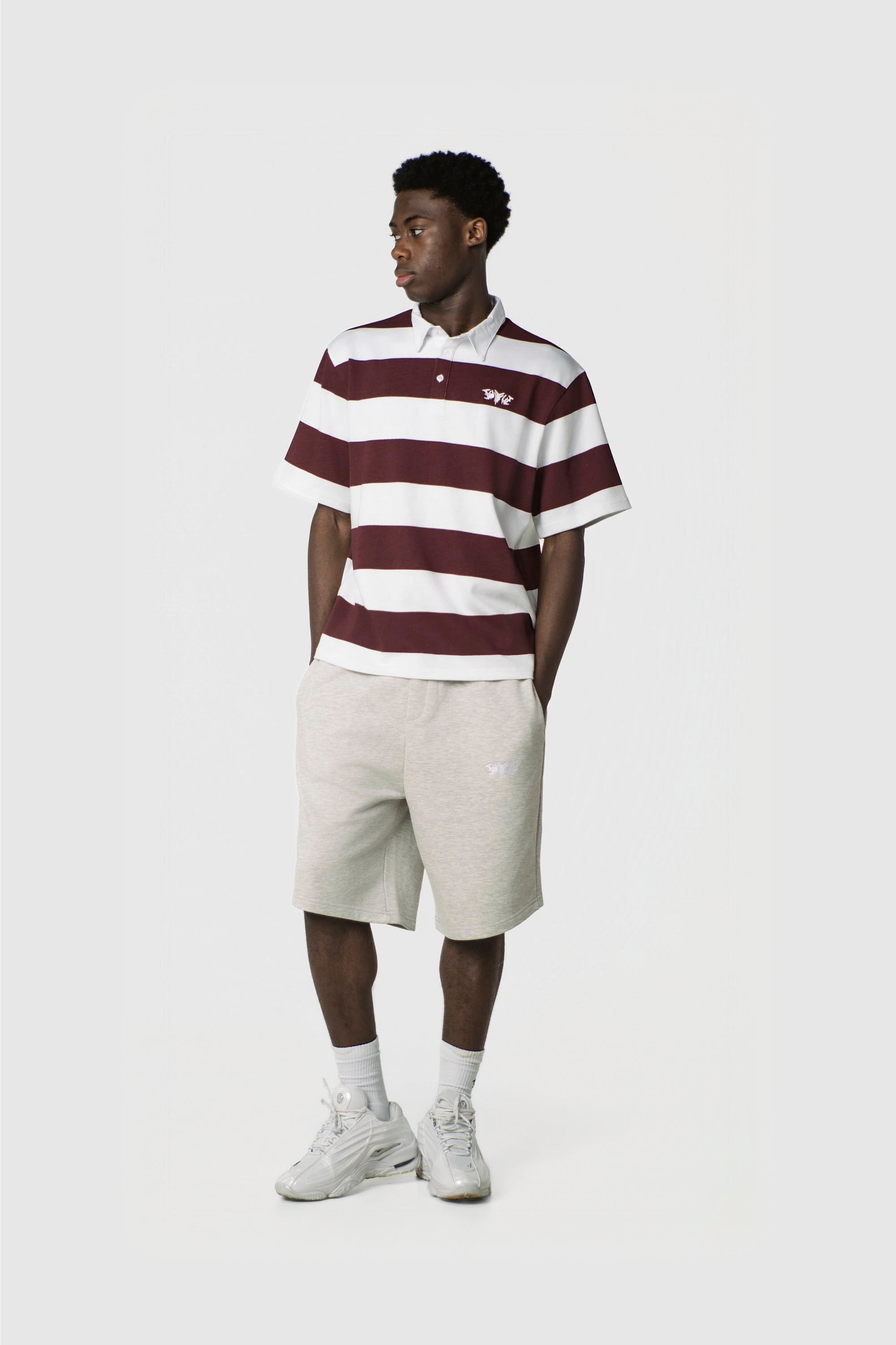 STRIPE POLO SHIRT REDWINE