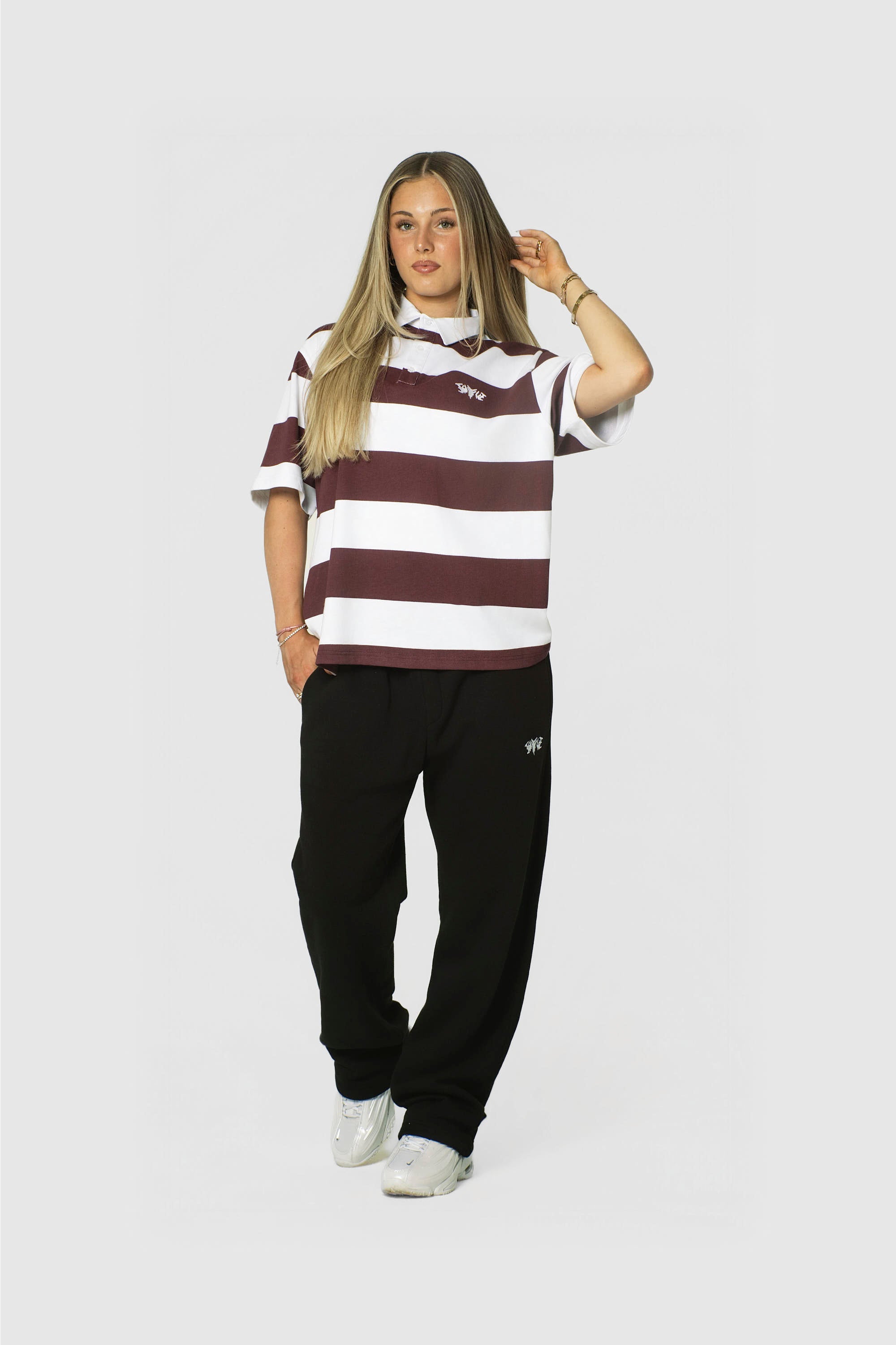 STRIPE POLO SHIRT REDWINE