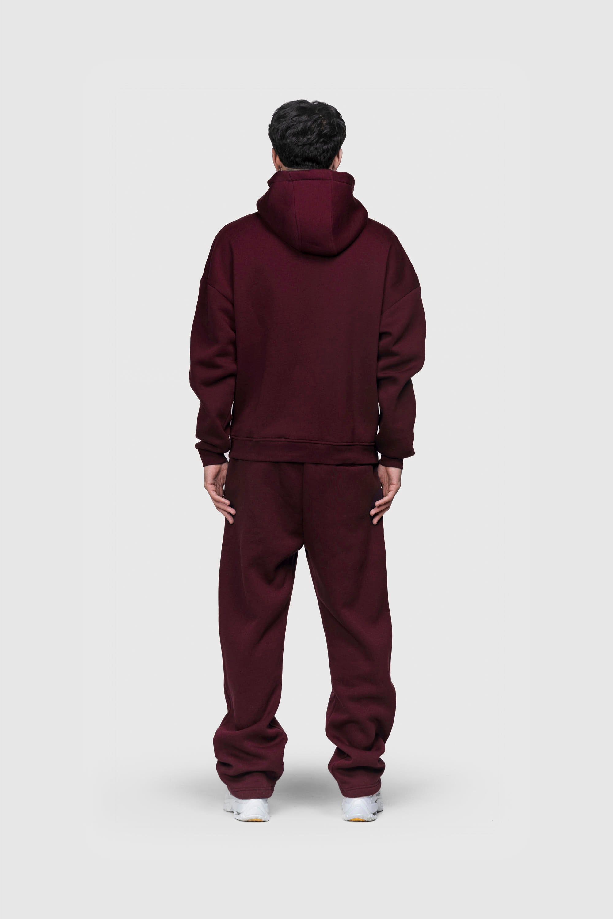 BASIC ZIP HOODIE REDWINE