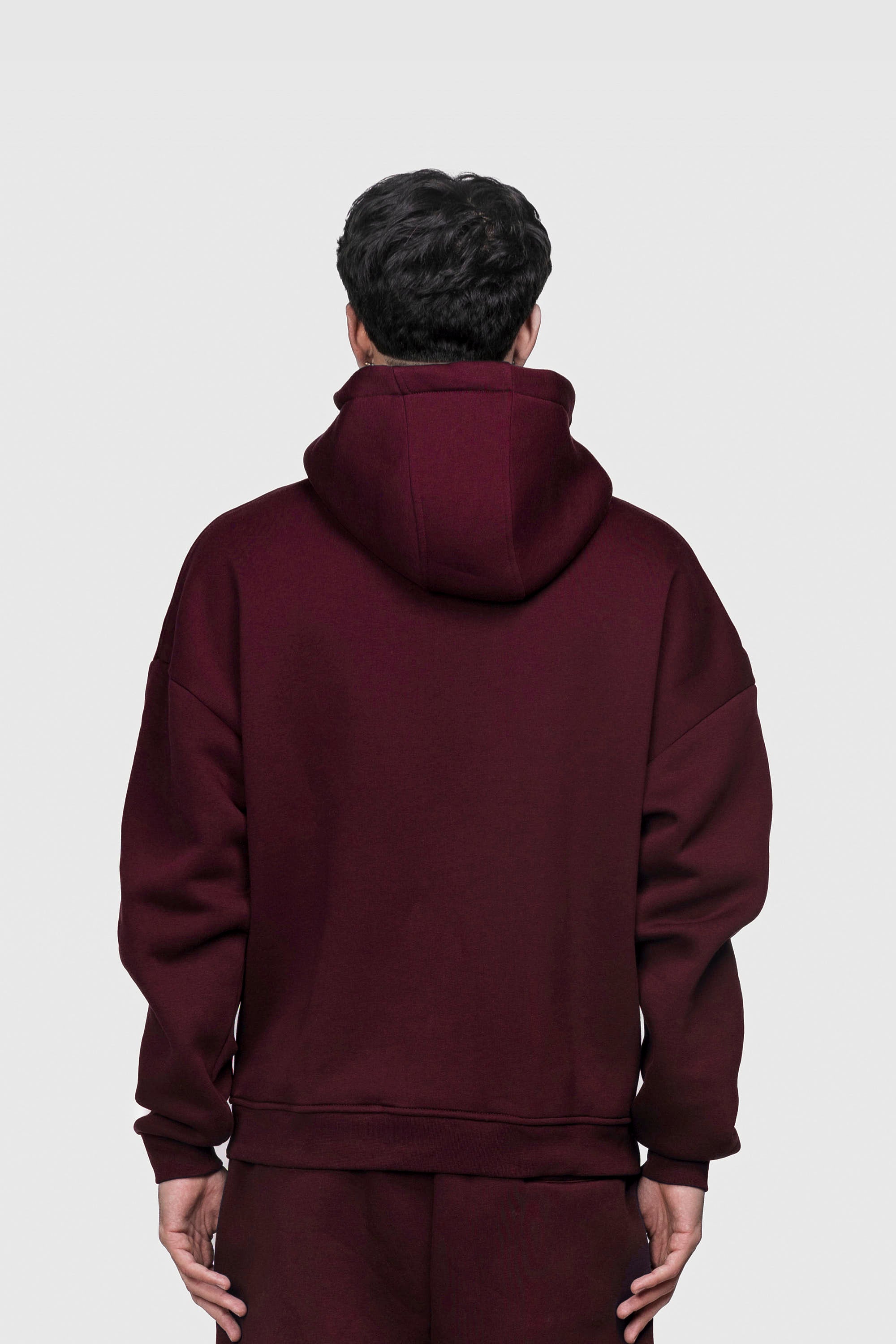 BASIC ZIP HOODIE REDWINE
