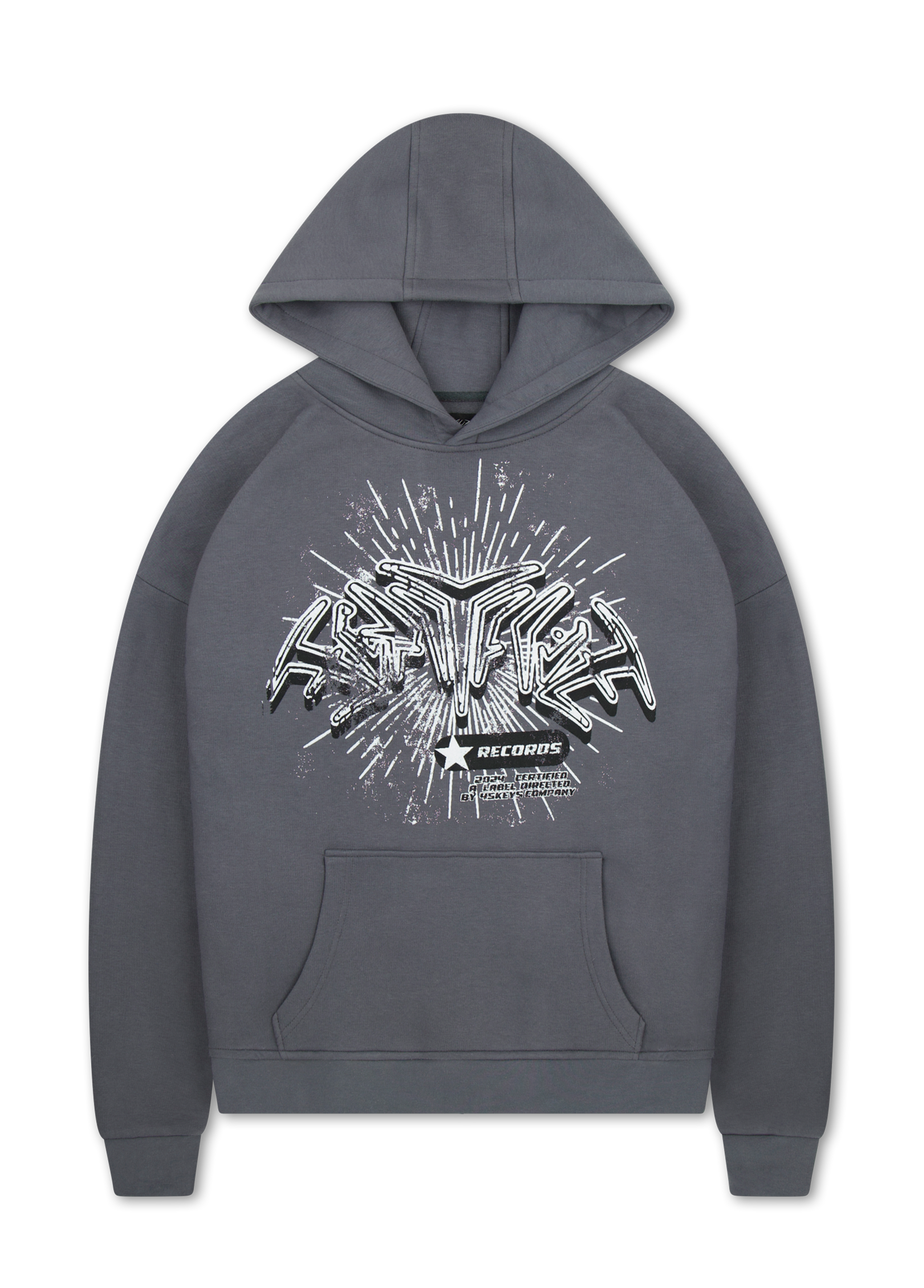 RECORDS HOODIE DARK GREY