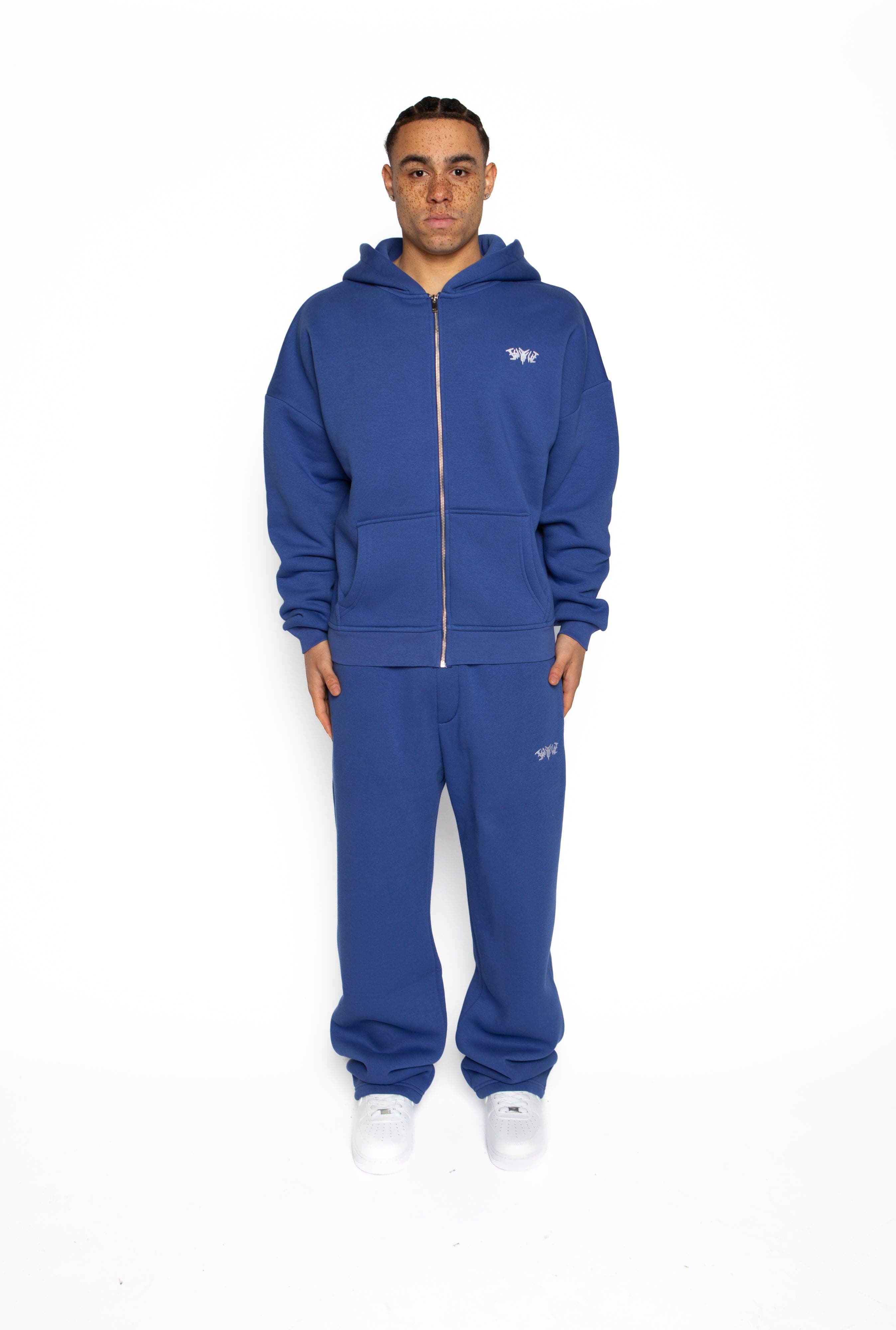 BASIC ZIP HOODIE DARK BLUE