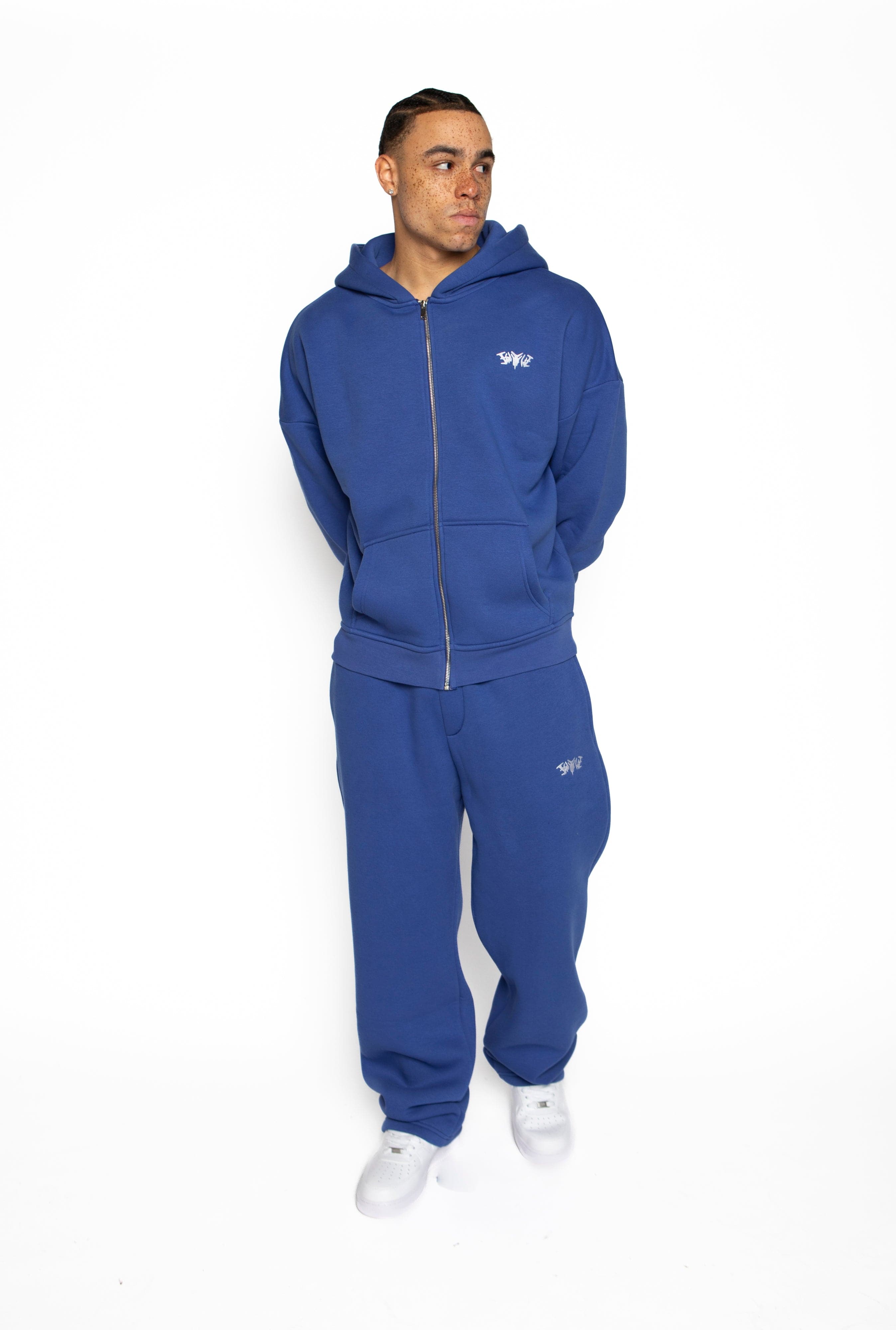 BASIC ZIP HOODIE DARK BLUE