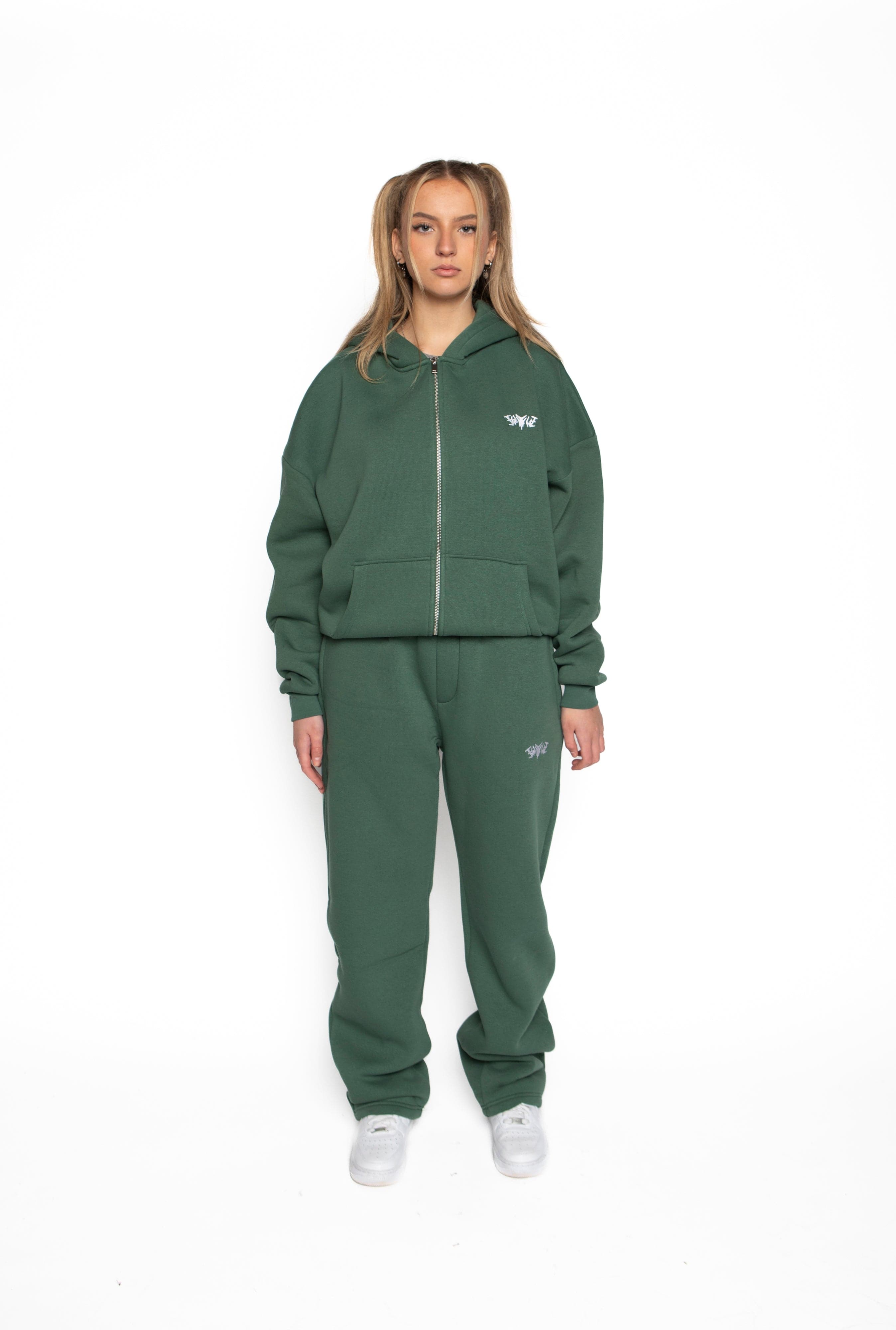 BASIC ZIP HOODIE DARK GREEN