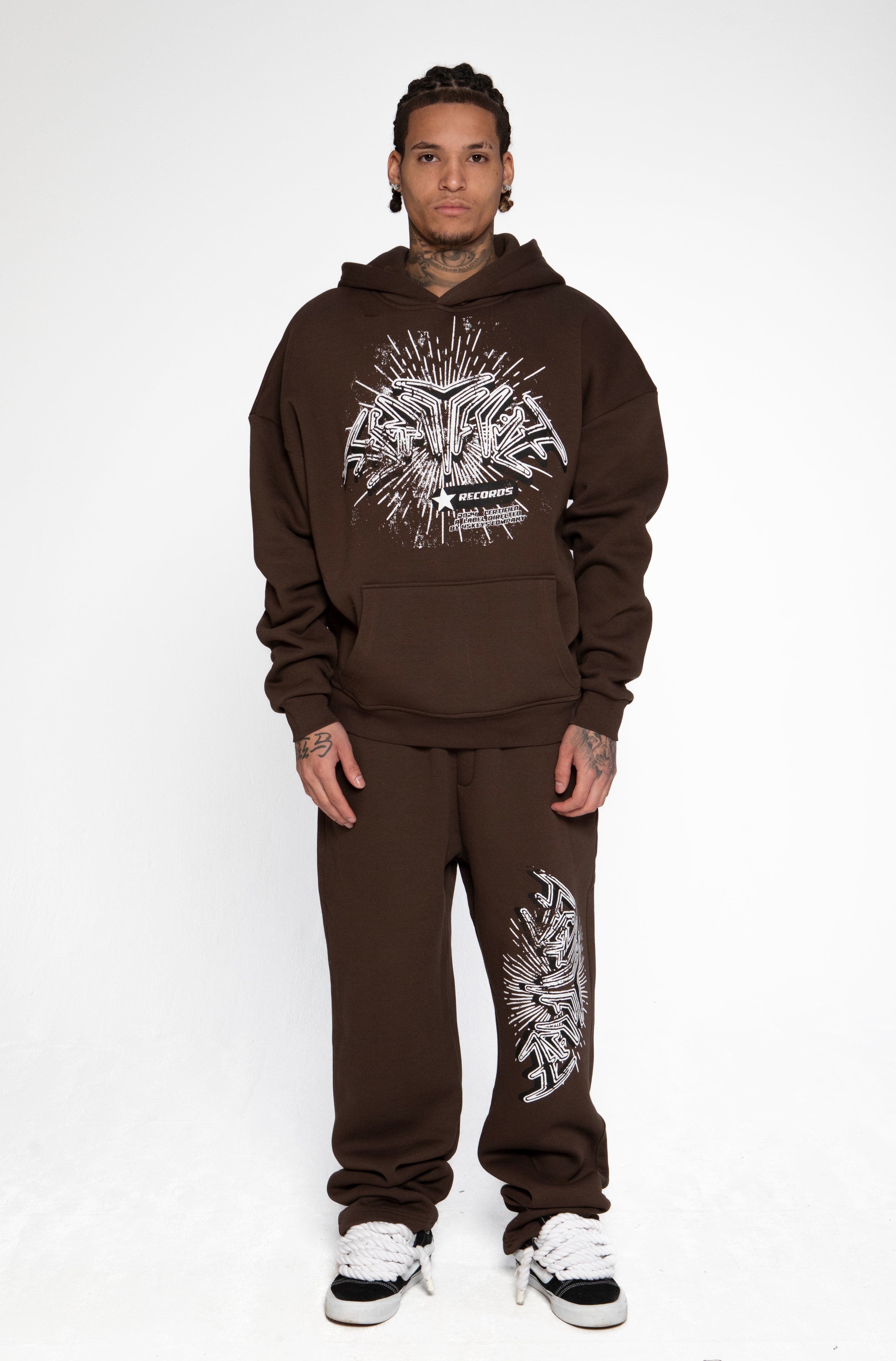 RECORDS SWEATPANTS BROWN