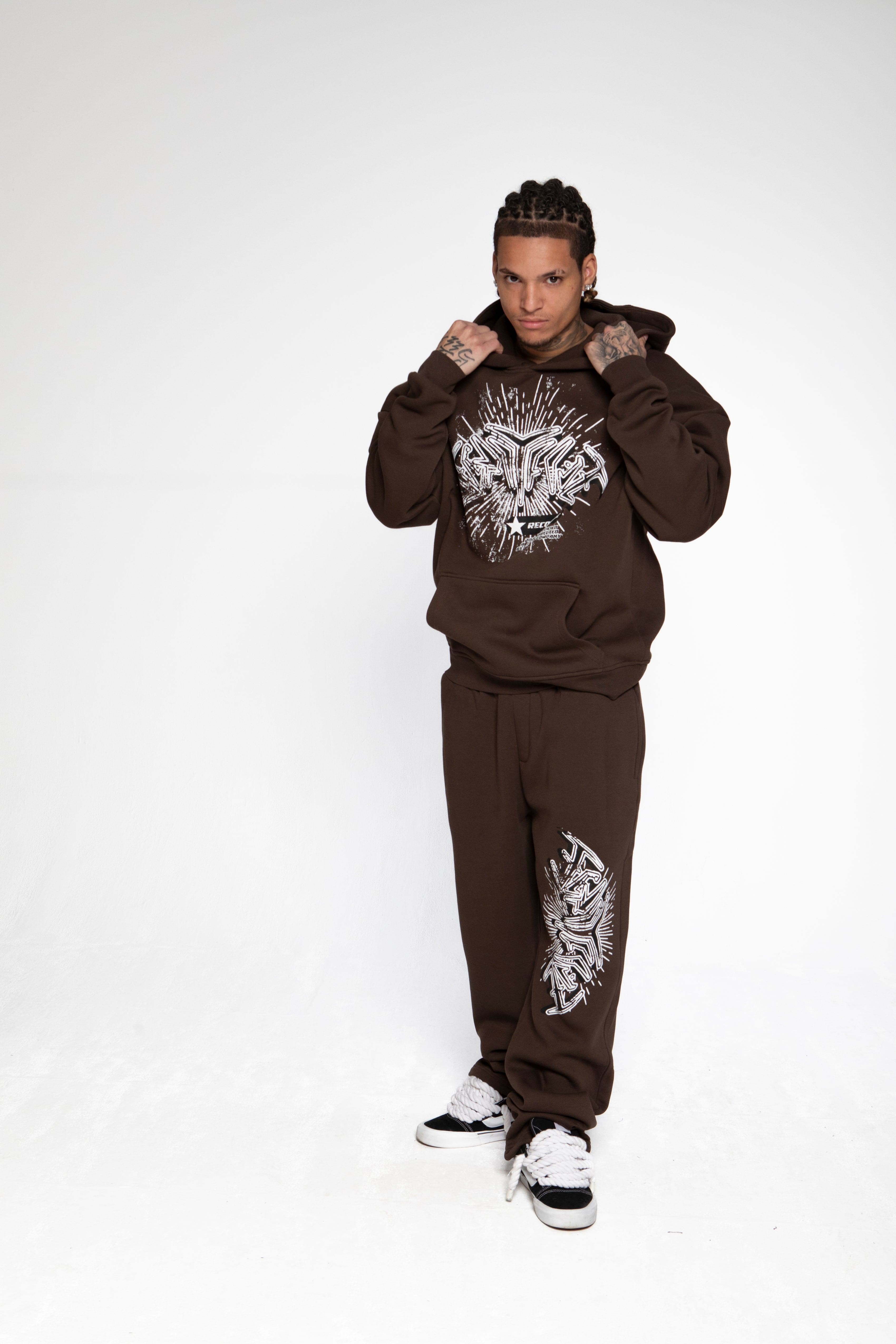 RECORDS SWEATPANTS BROWN