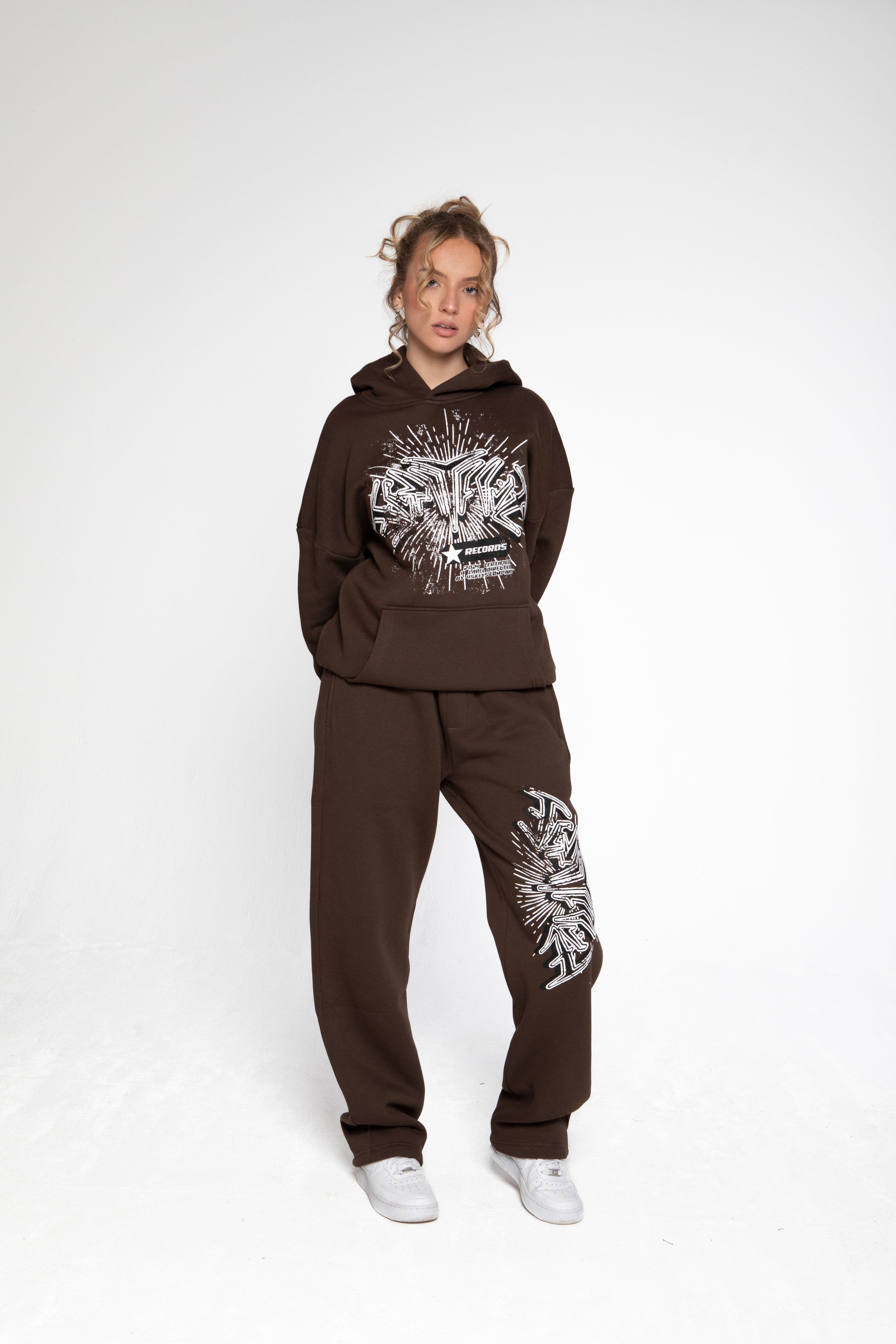 RECORDS SWEATPANTS BROWN