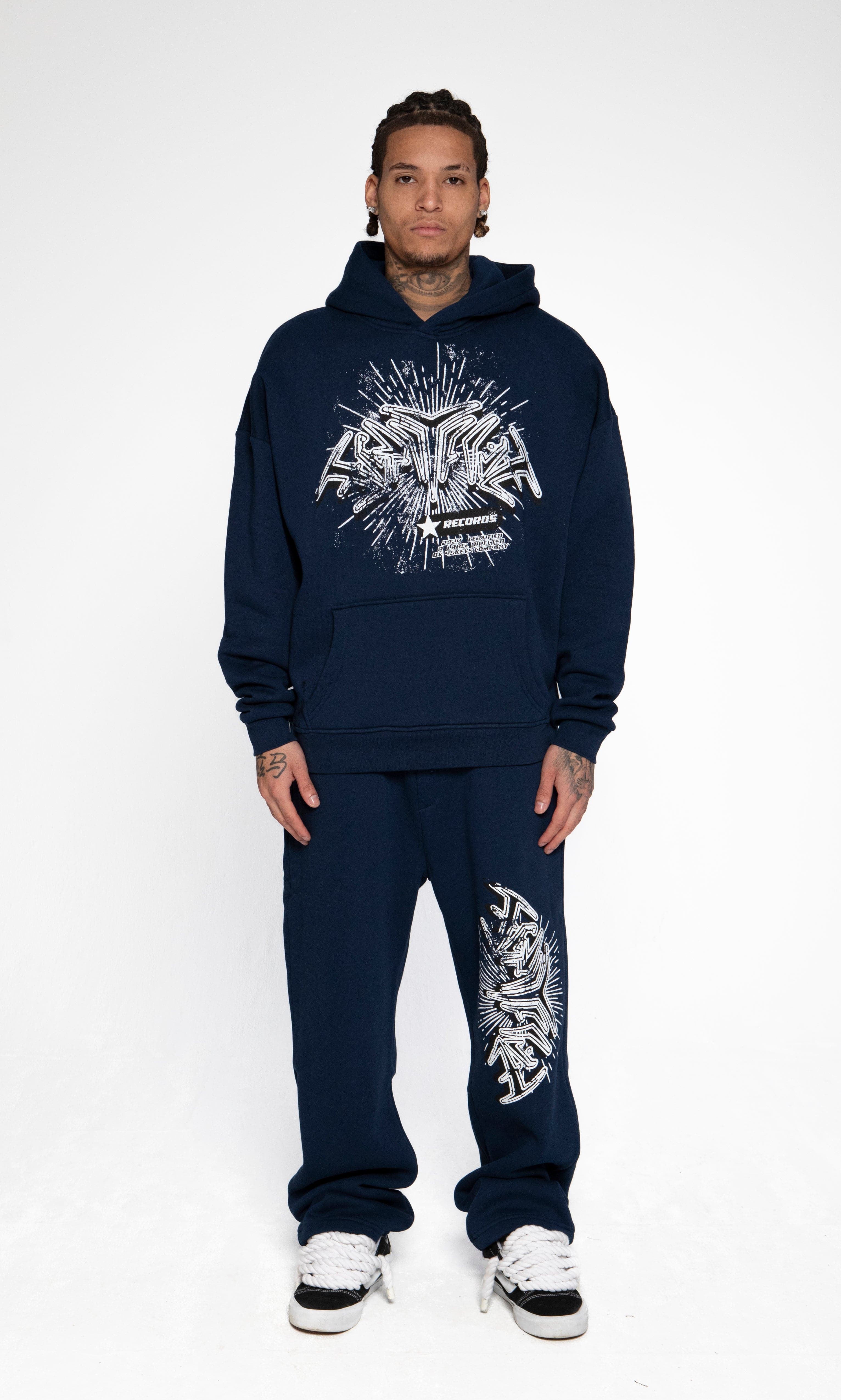 RECORDS HOODIE NAVY