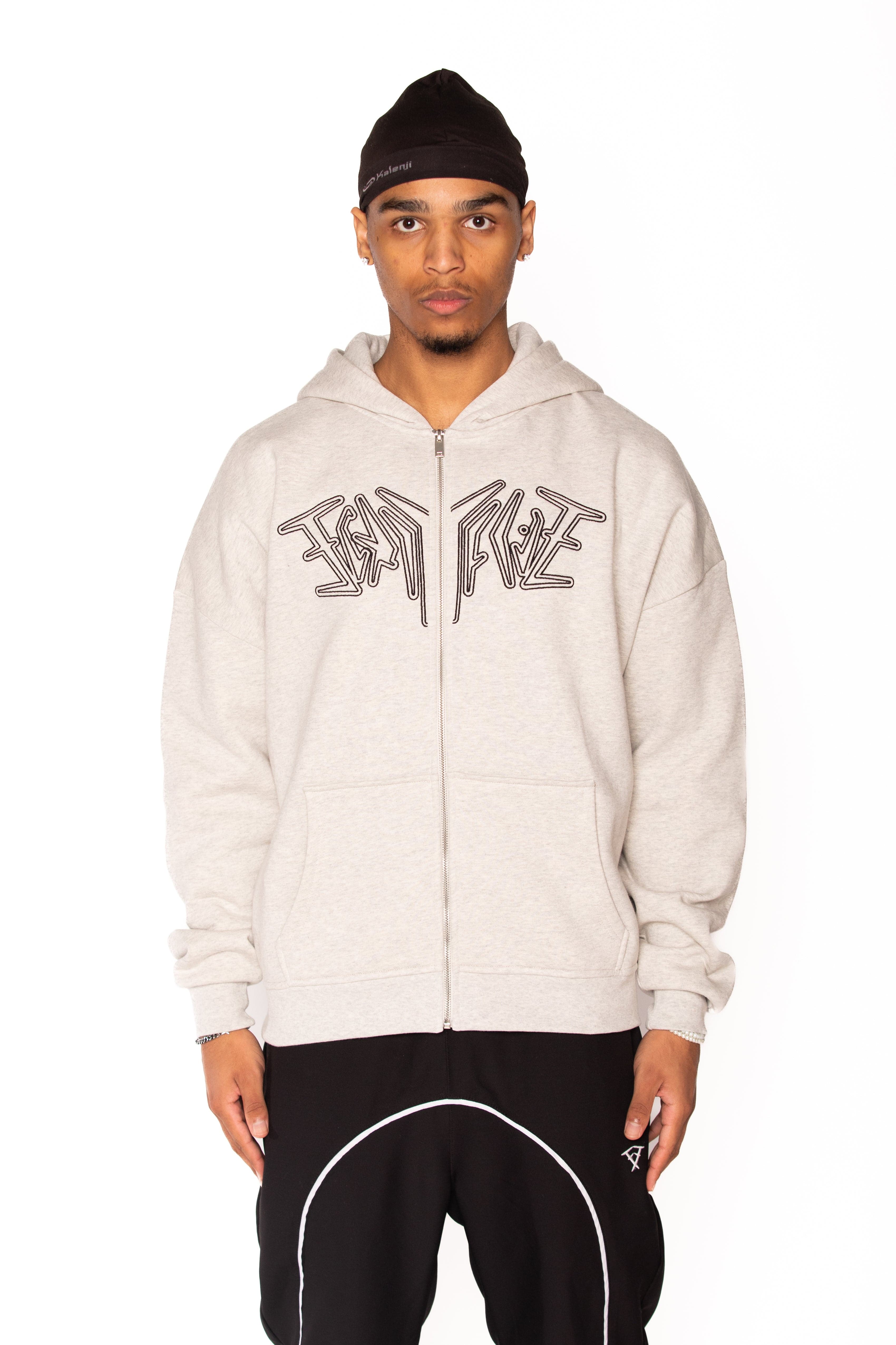 ZIP HOODIE GREY MELANGE