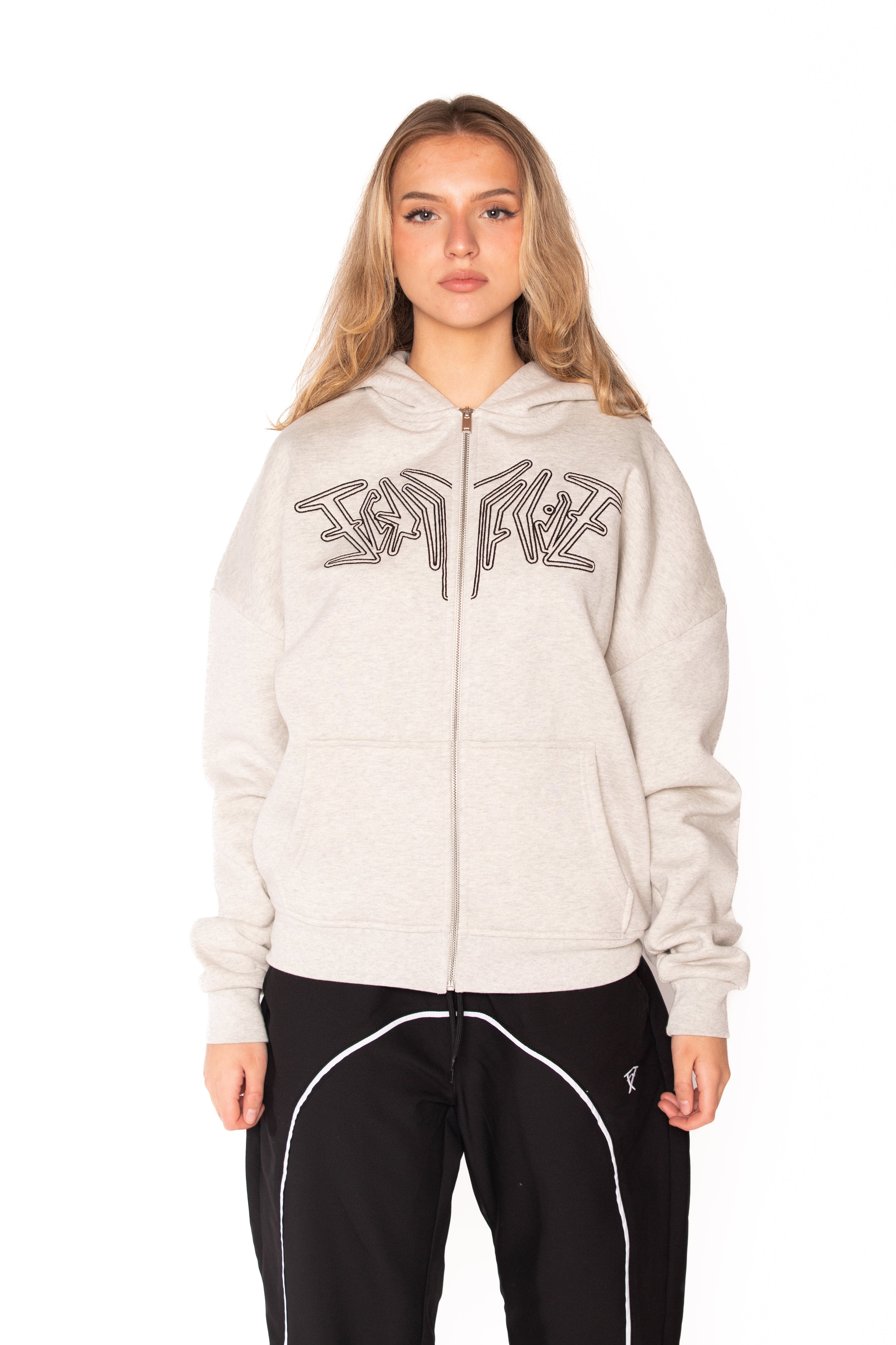 ZIP HOODIE GREY MELANGE
