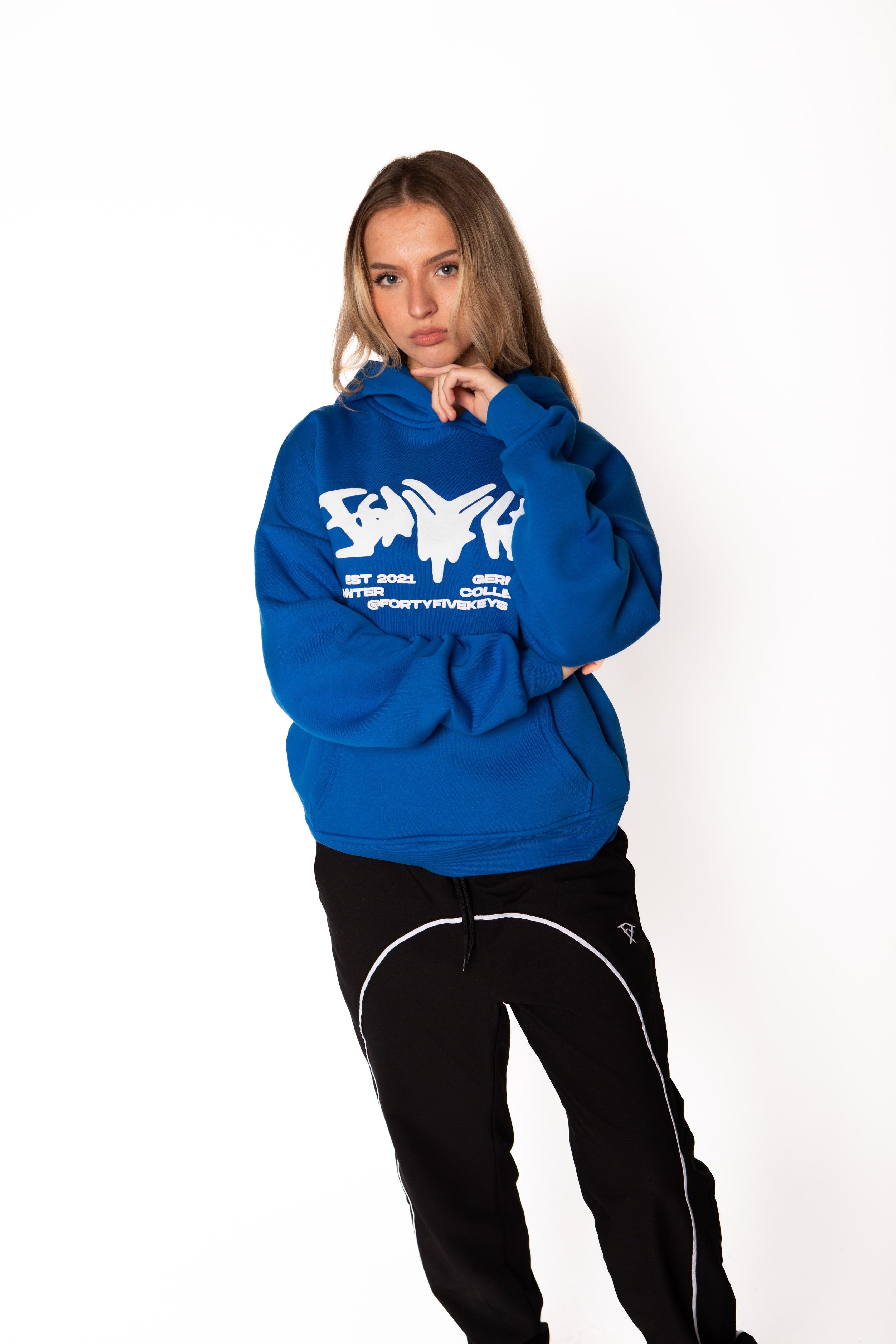 STATEMENT HOODIE ROYAL BLUE