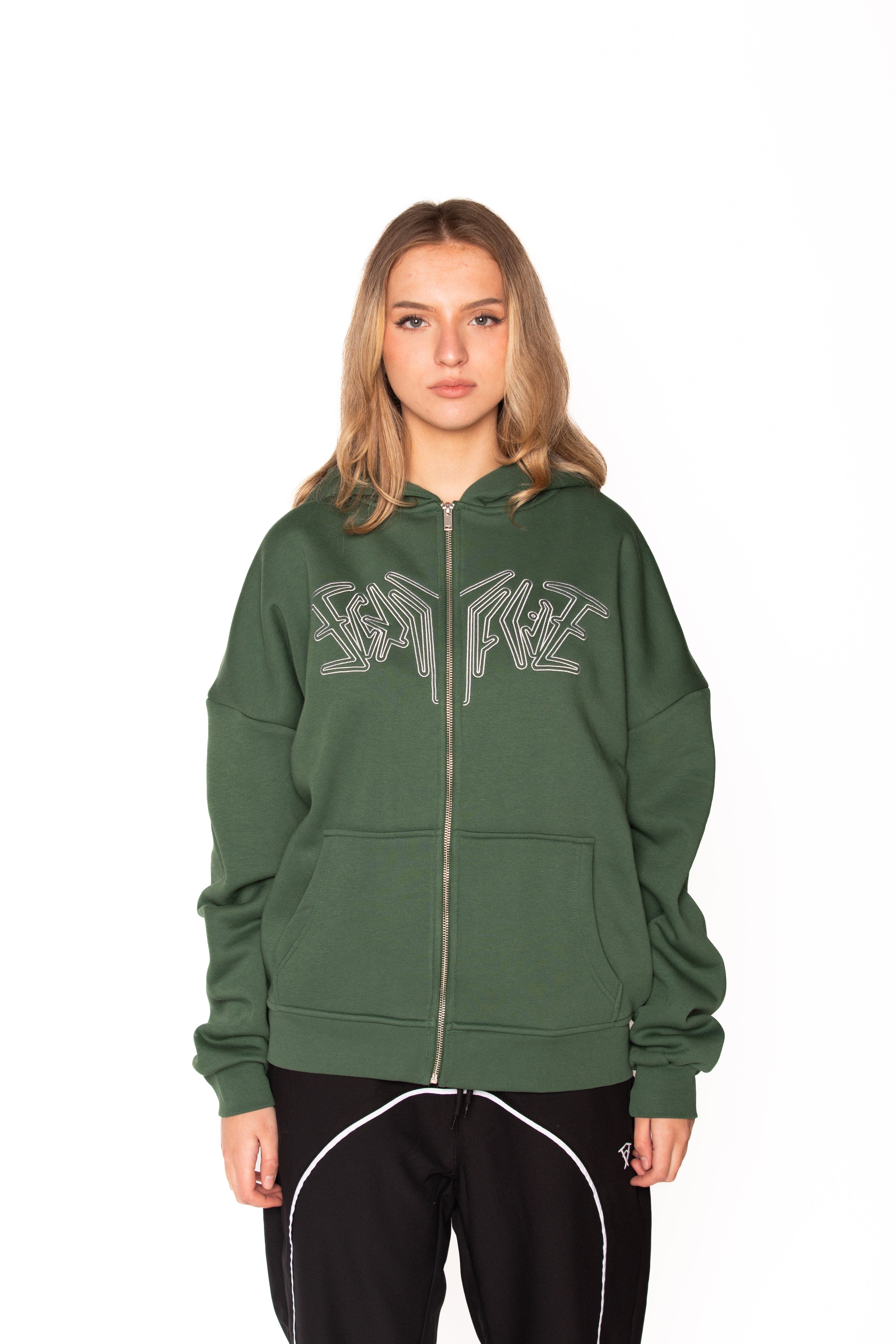 ZIP HOODIE GREEN